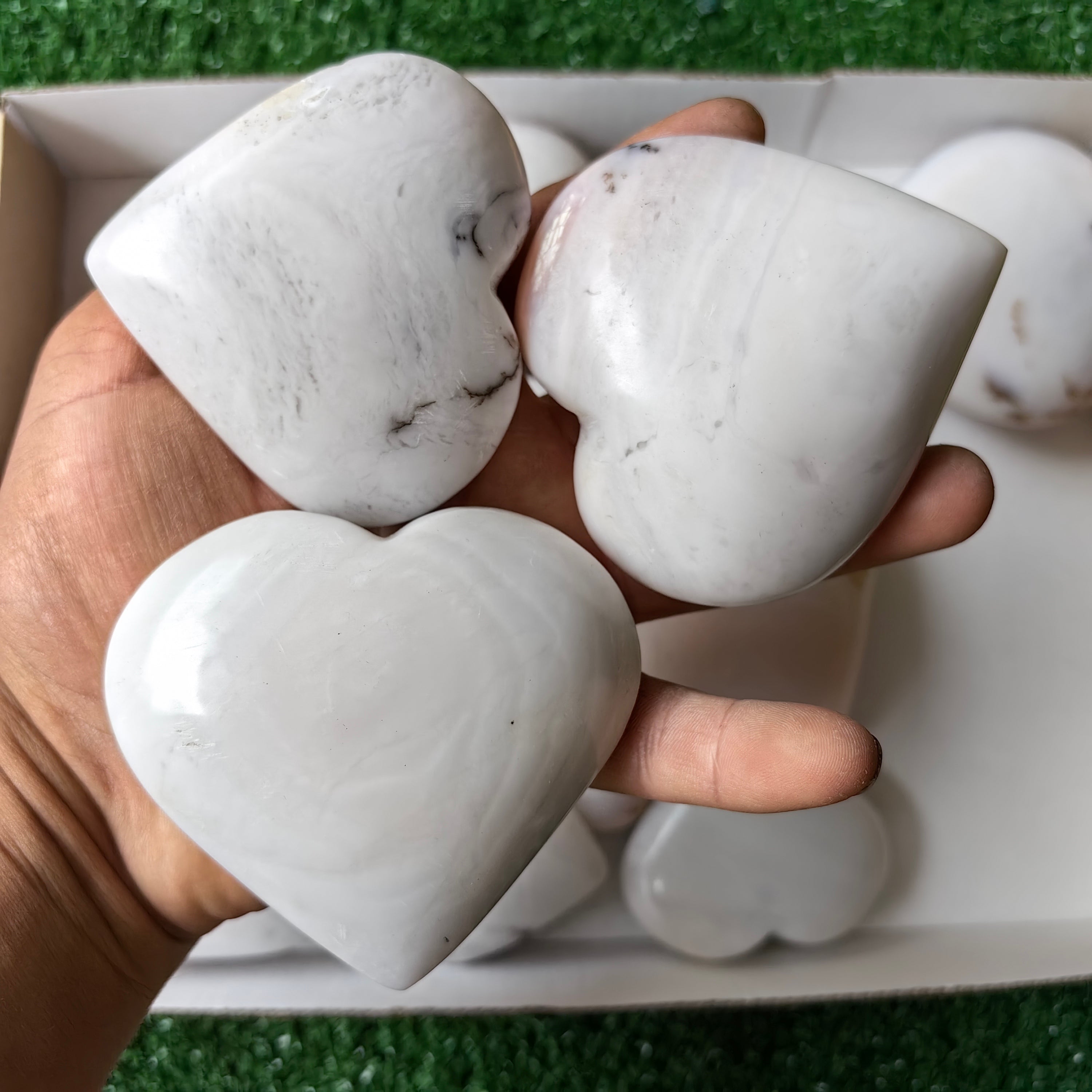 13 pc peruvian pink opal hearts