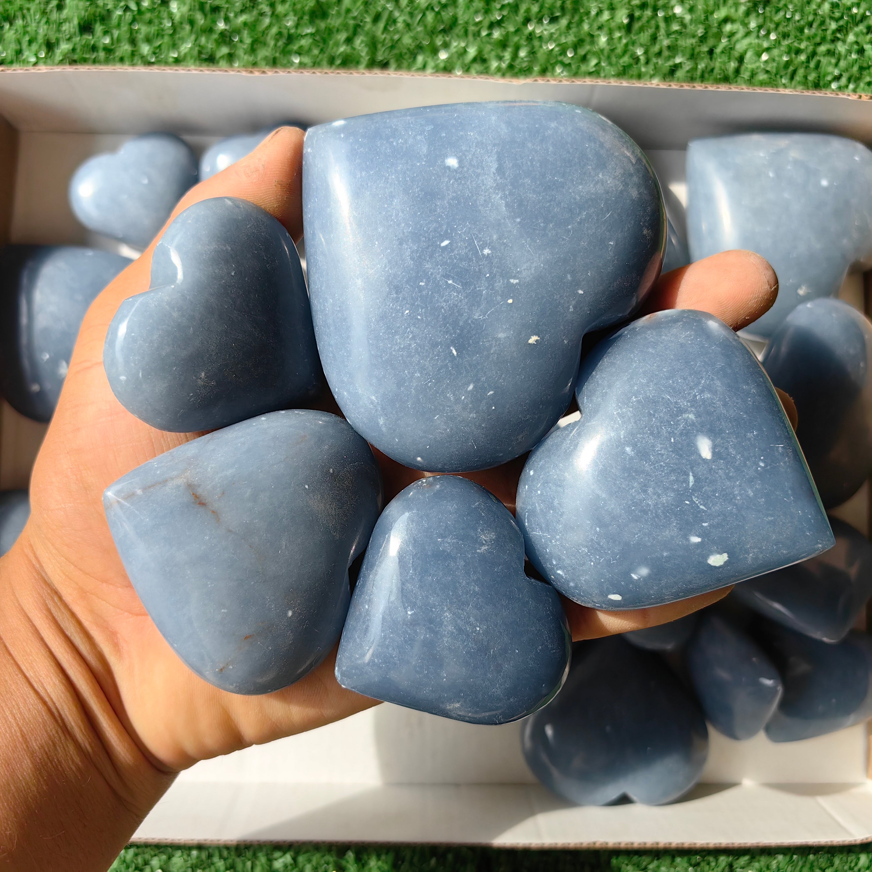 25 pc angelite hearts