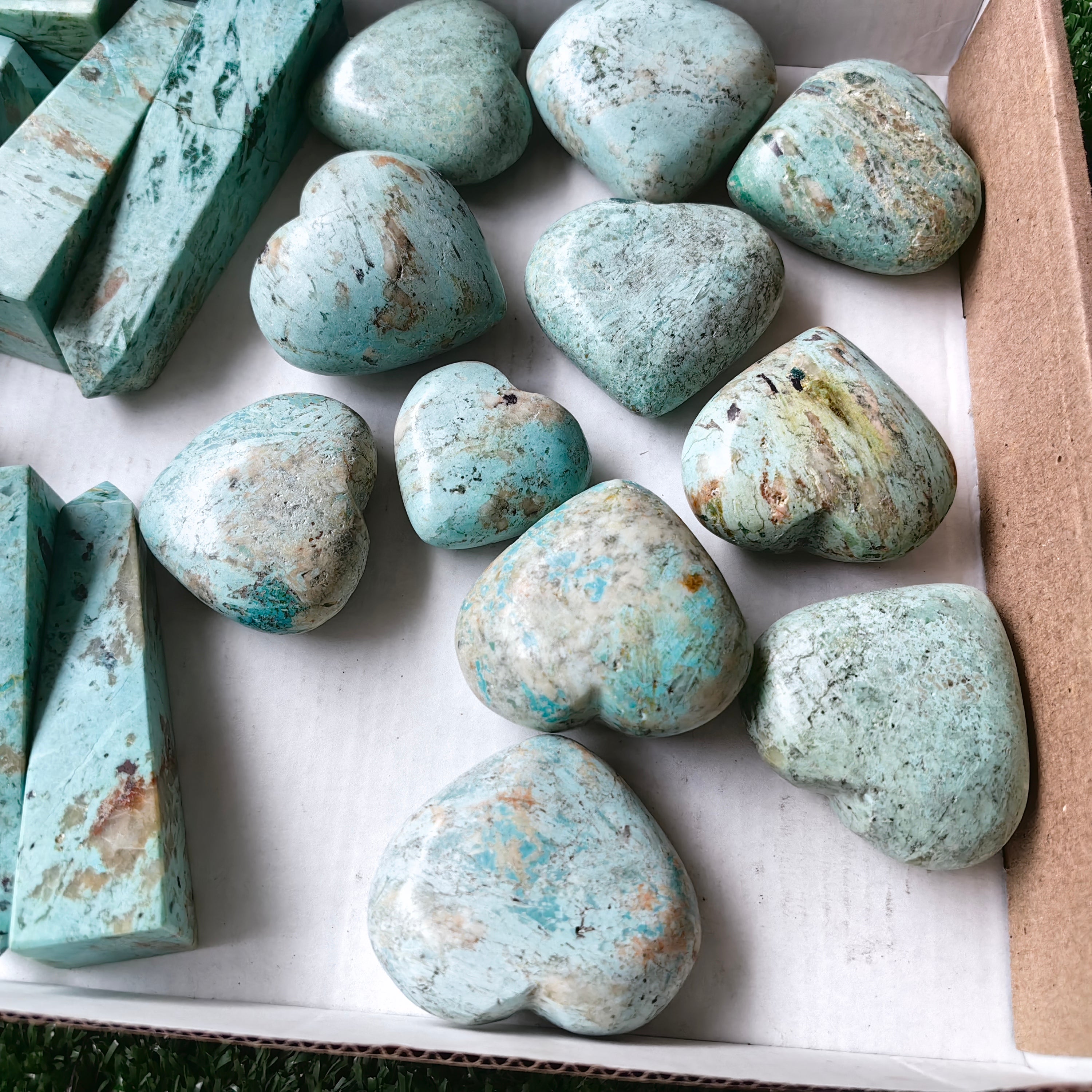 26 pcs Peruvian Turquoise Towers & hearts