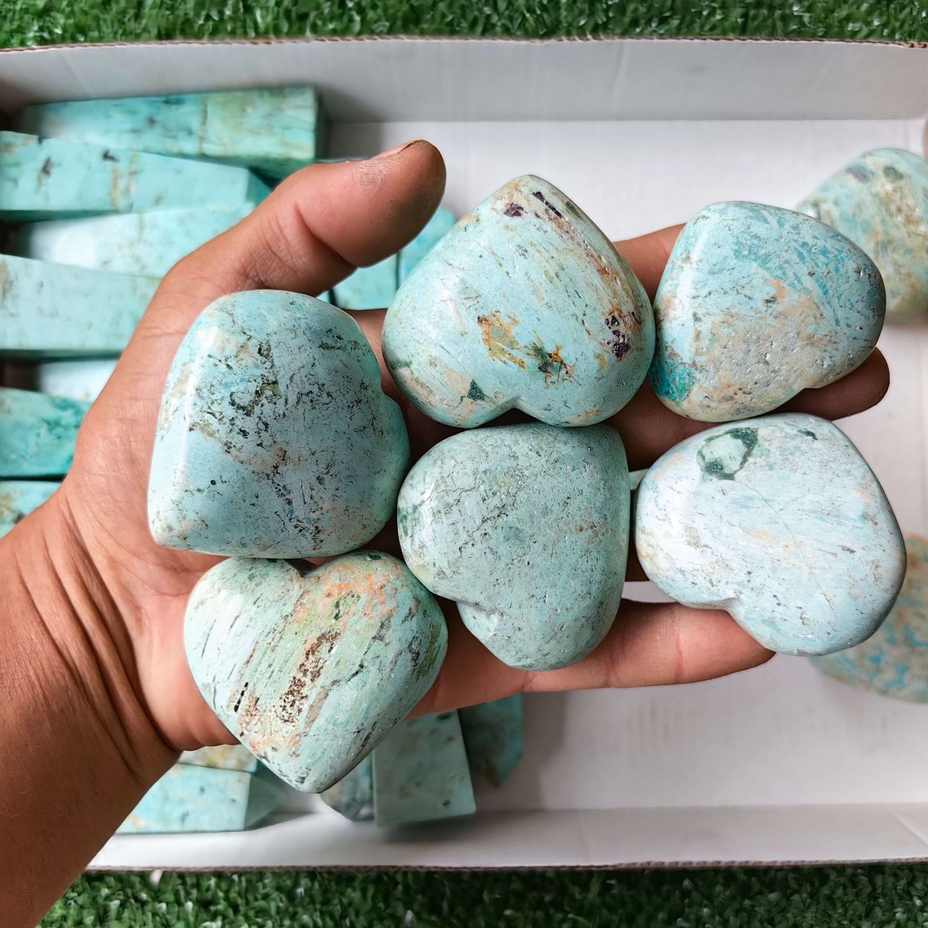 26 pcs Peruvian Turquoise Towers & hearts