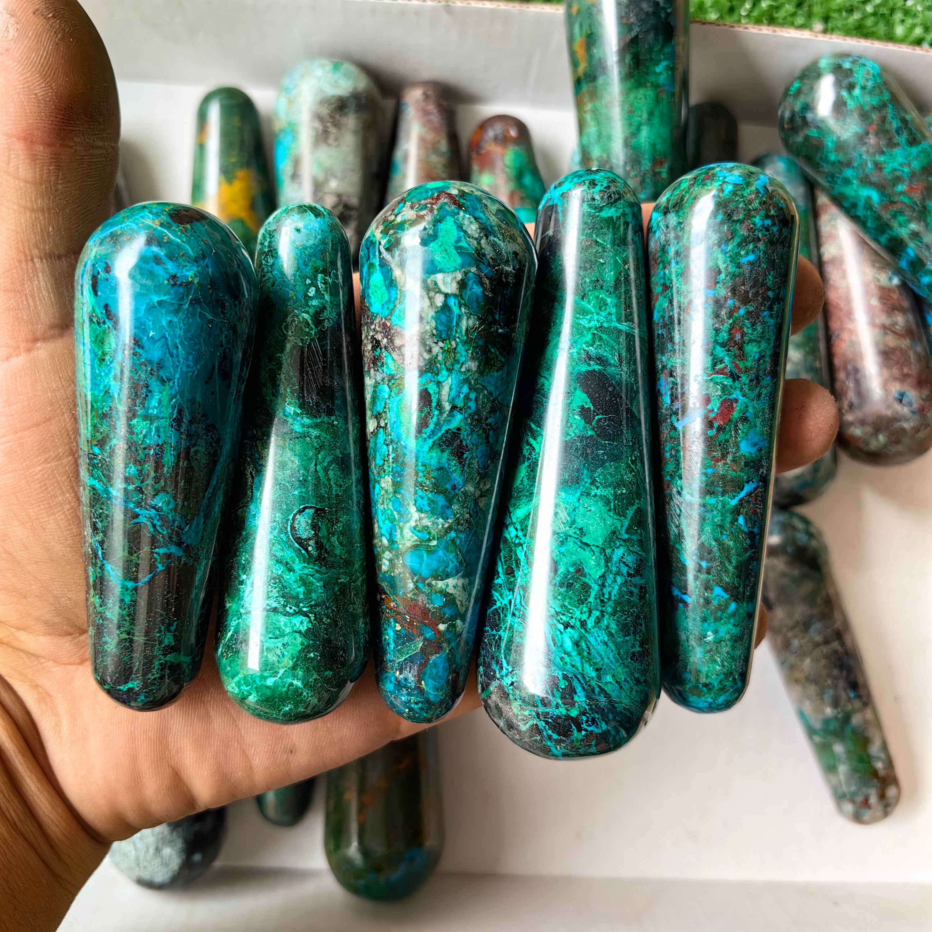 24 pc chrysocolla wands