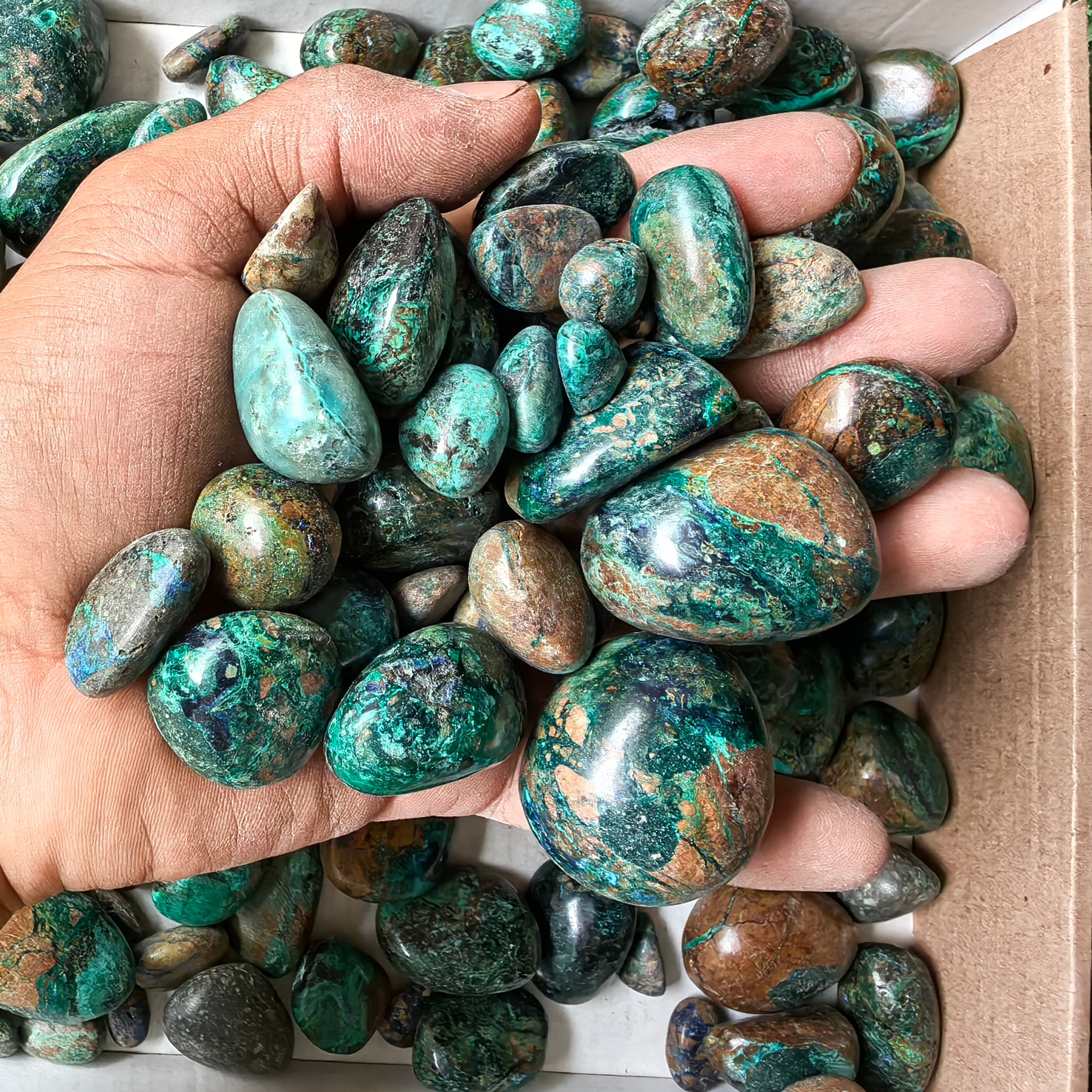 2.2 kg tumbled azurite malachite