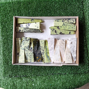 20 pc mangano calcite & serpentine towers