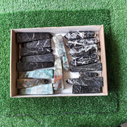 18 pc chrysocolla quartz & cebrite towers