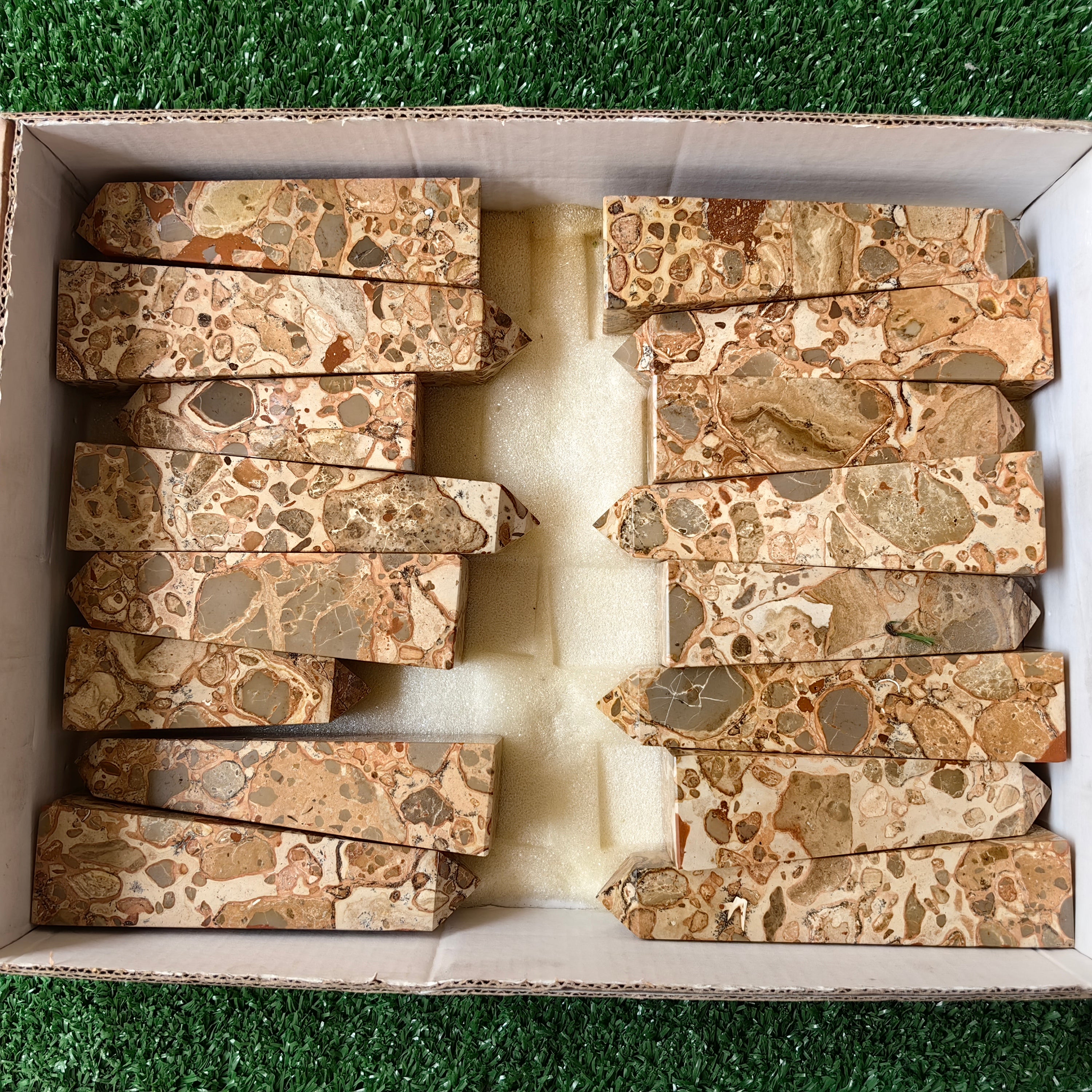 16 pc jasper leopardite towers