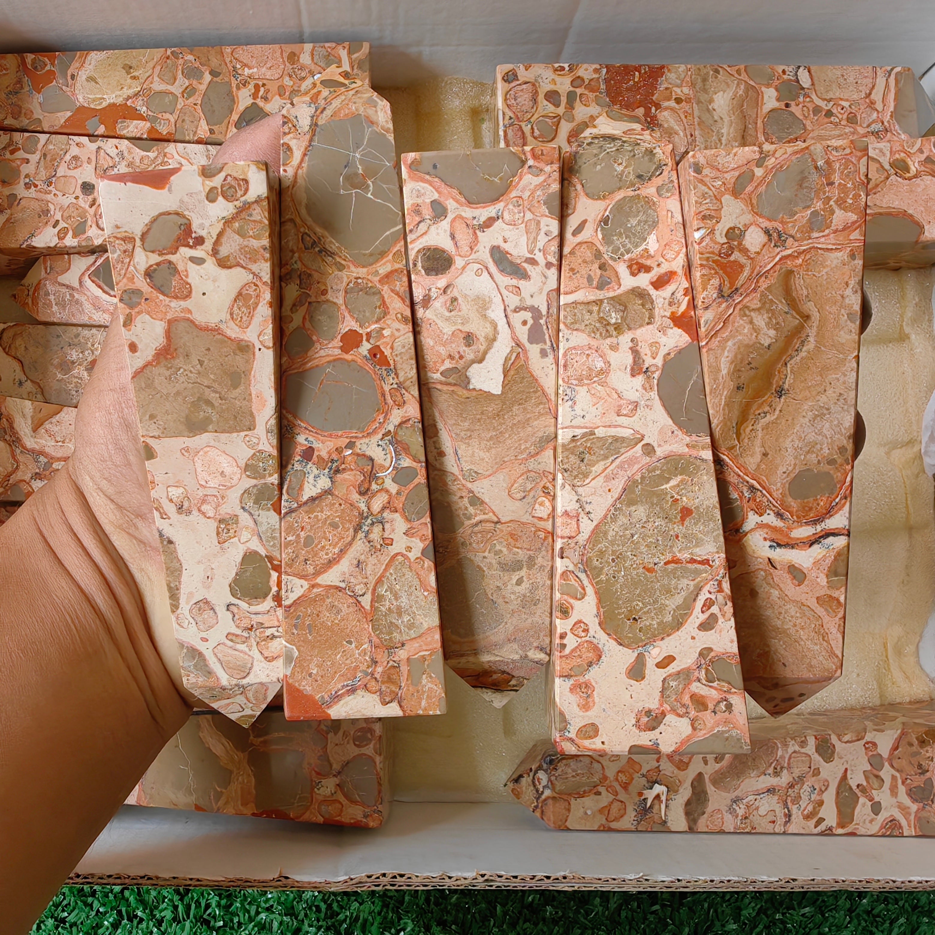 16 pc jasper leopardite towers