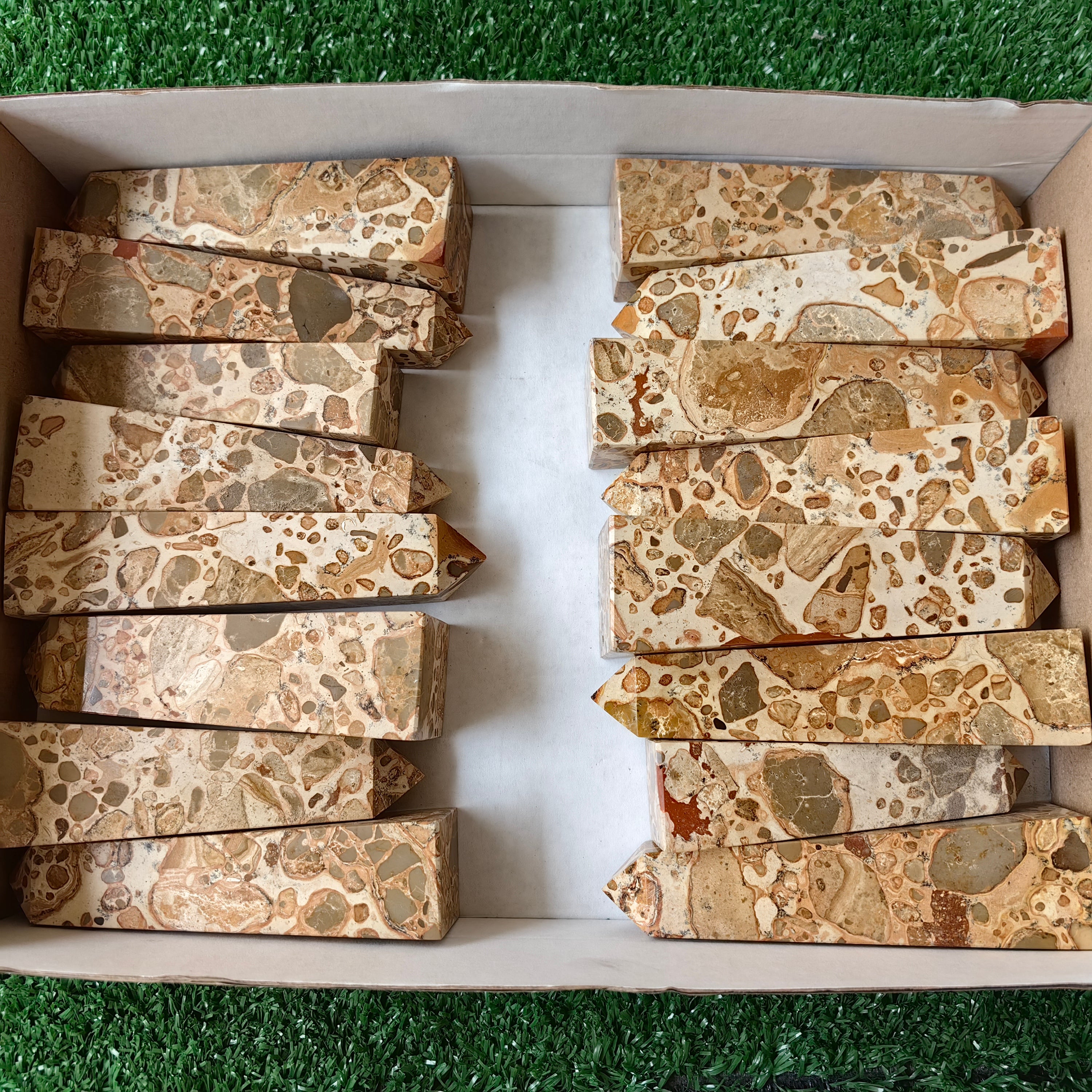 16 pc jasper leopardite towers