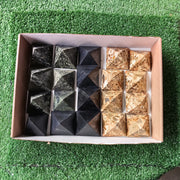 20 pc nephrite, jasper & black onix pyramids