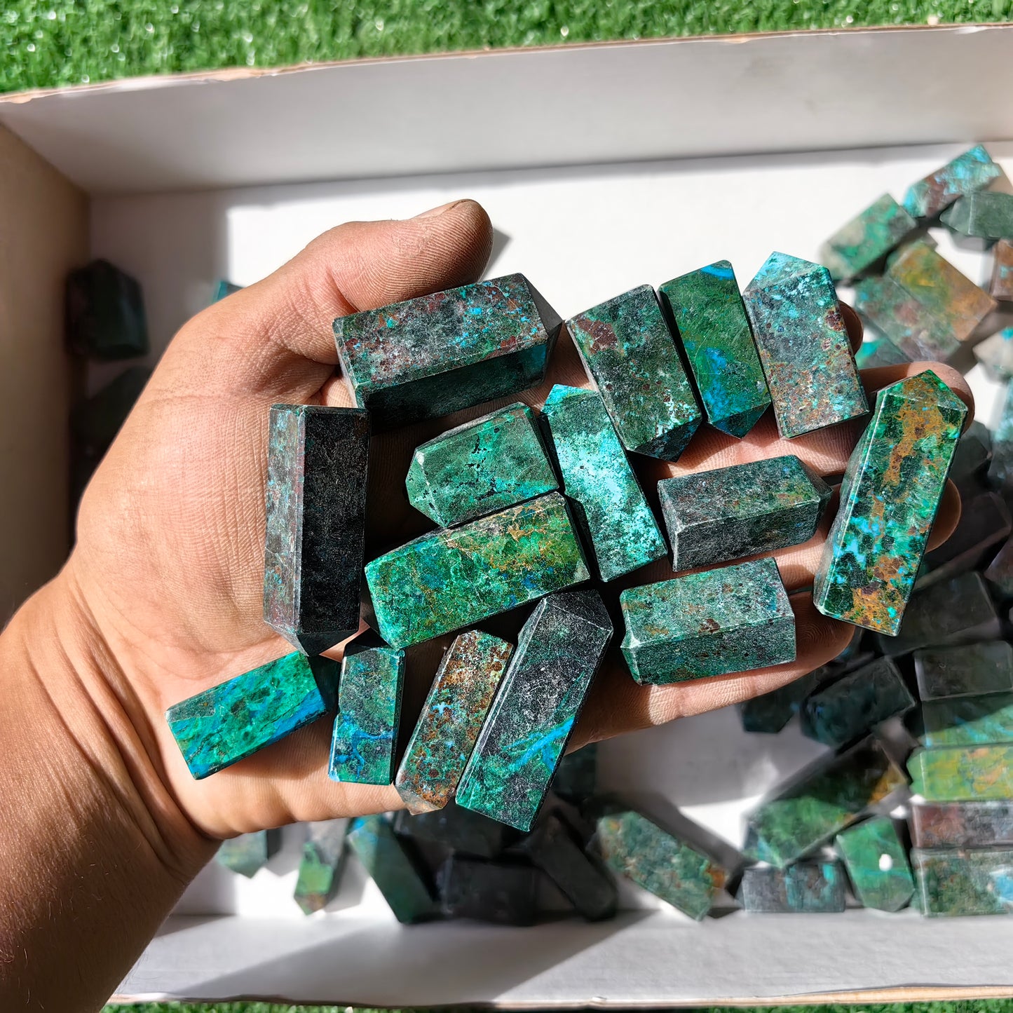 92 pc chrysocolla mini towers