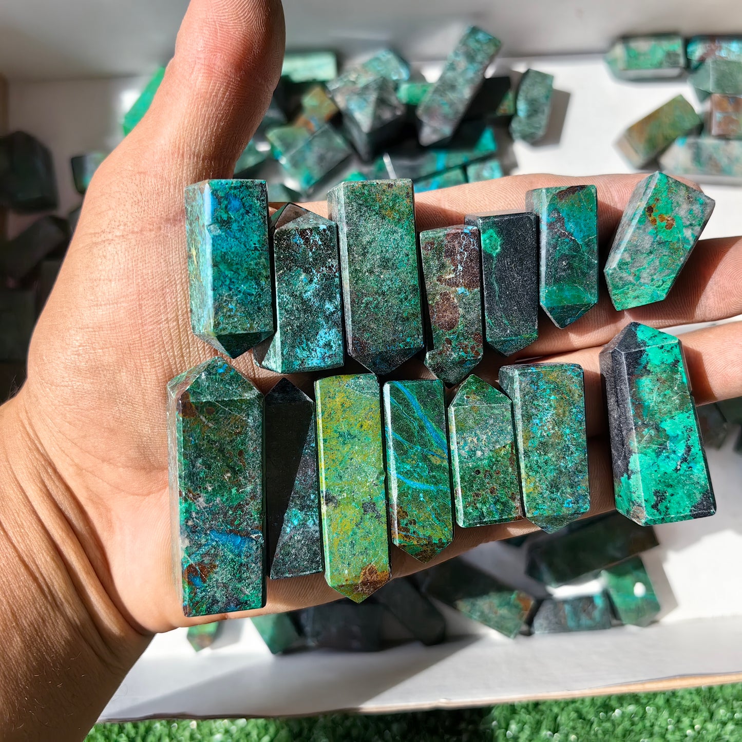 92 pc chrysocolla mini towers