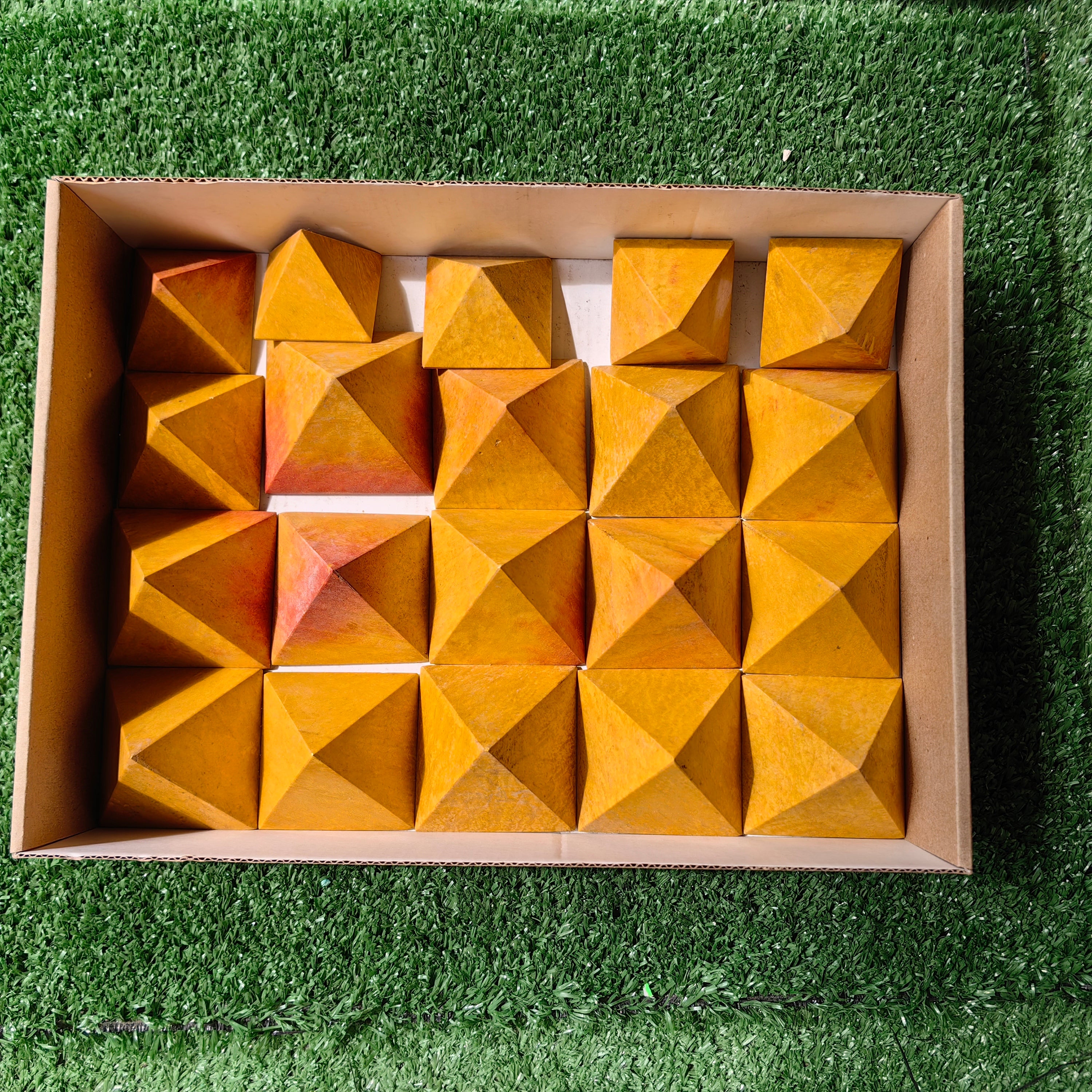 20 pc orange jasper pyramids