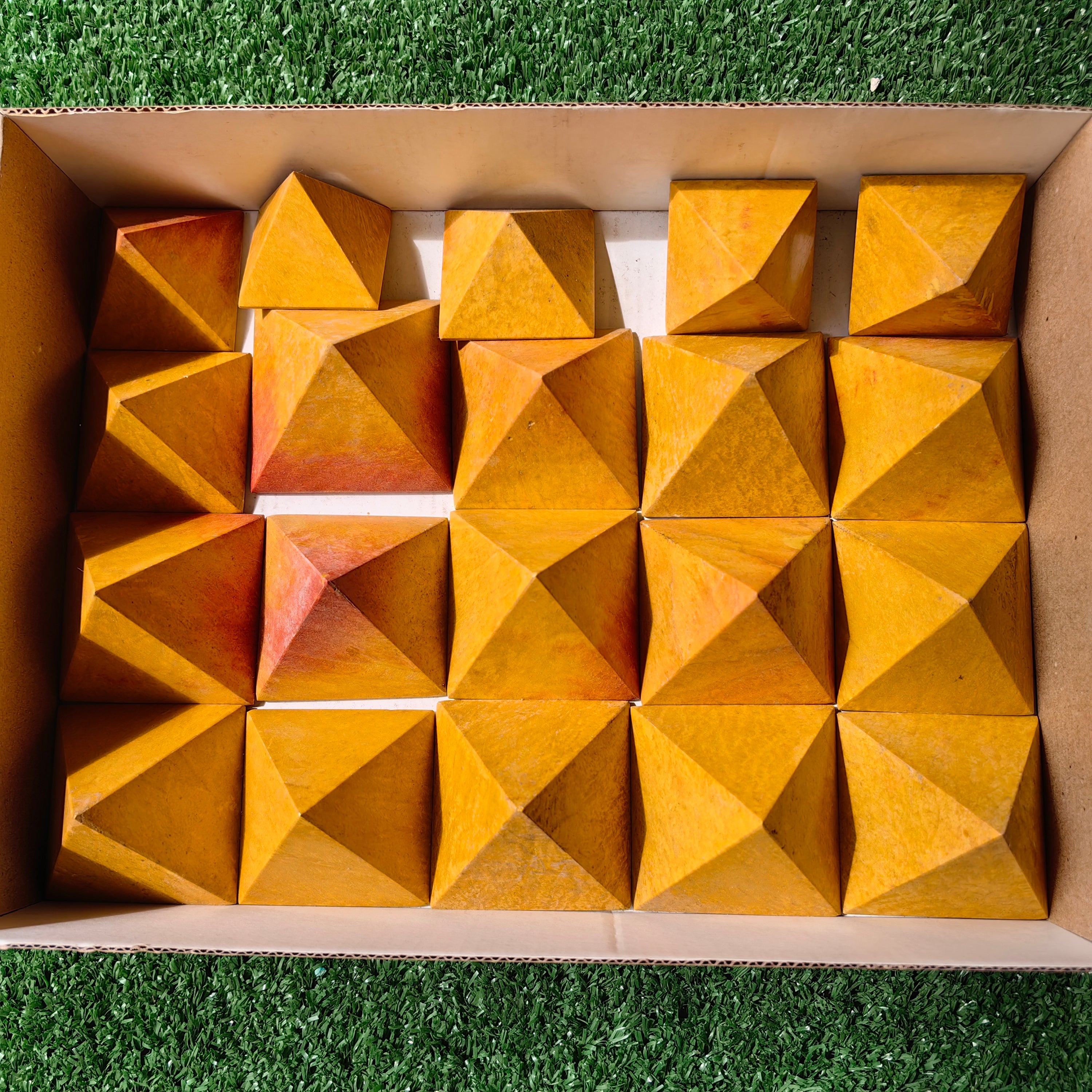 20 pc orange jasper pyramids