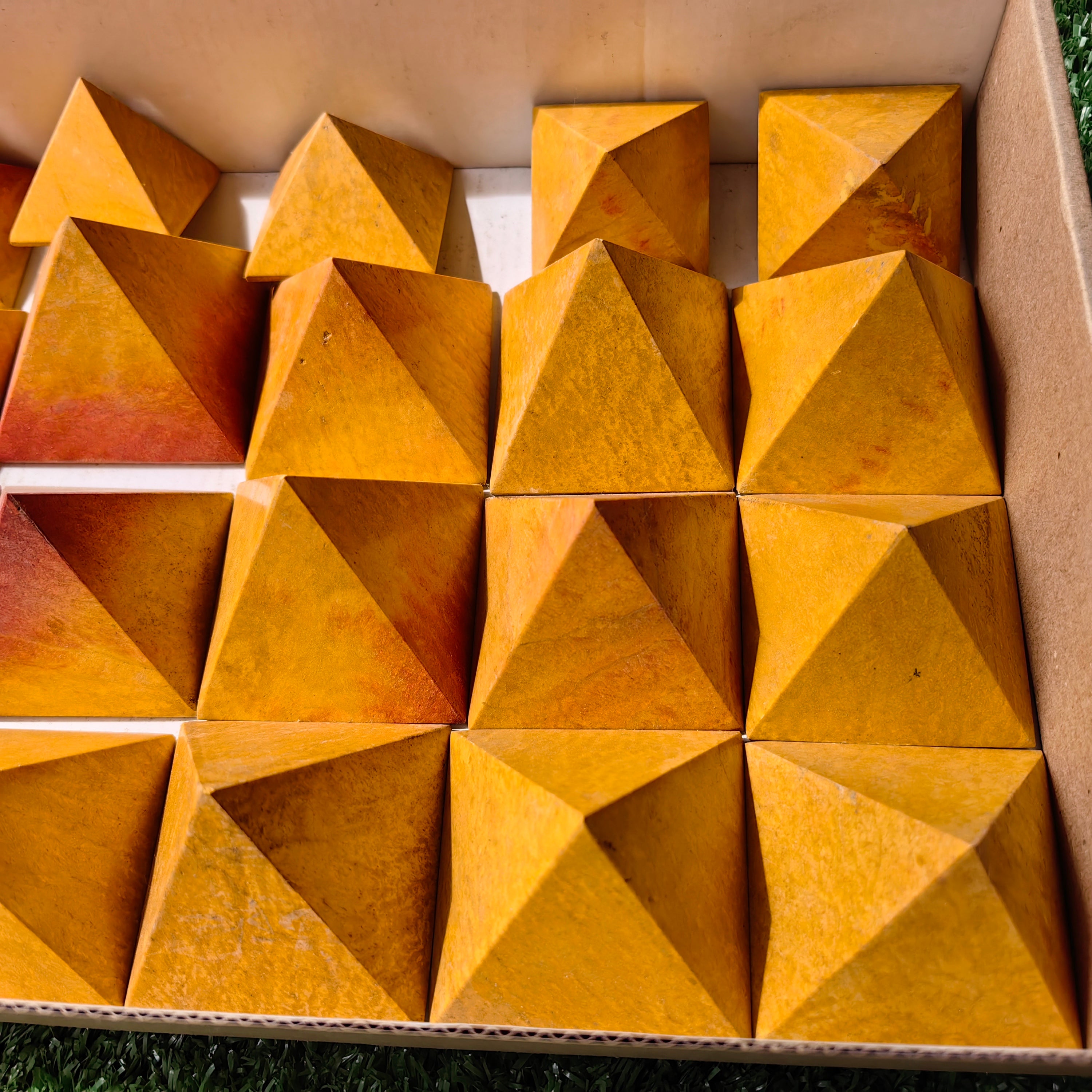 20 pc orange jasper pyramids