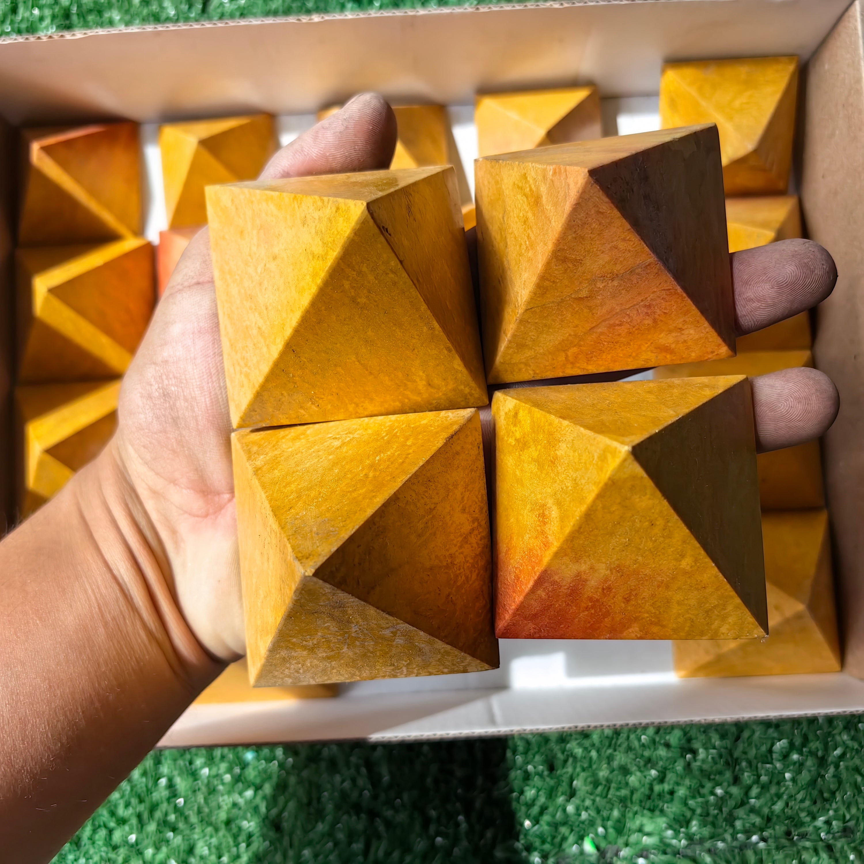 20 pc orange jasper pyramids