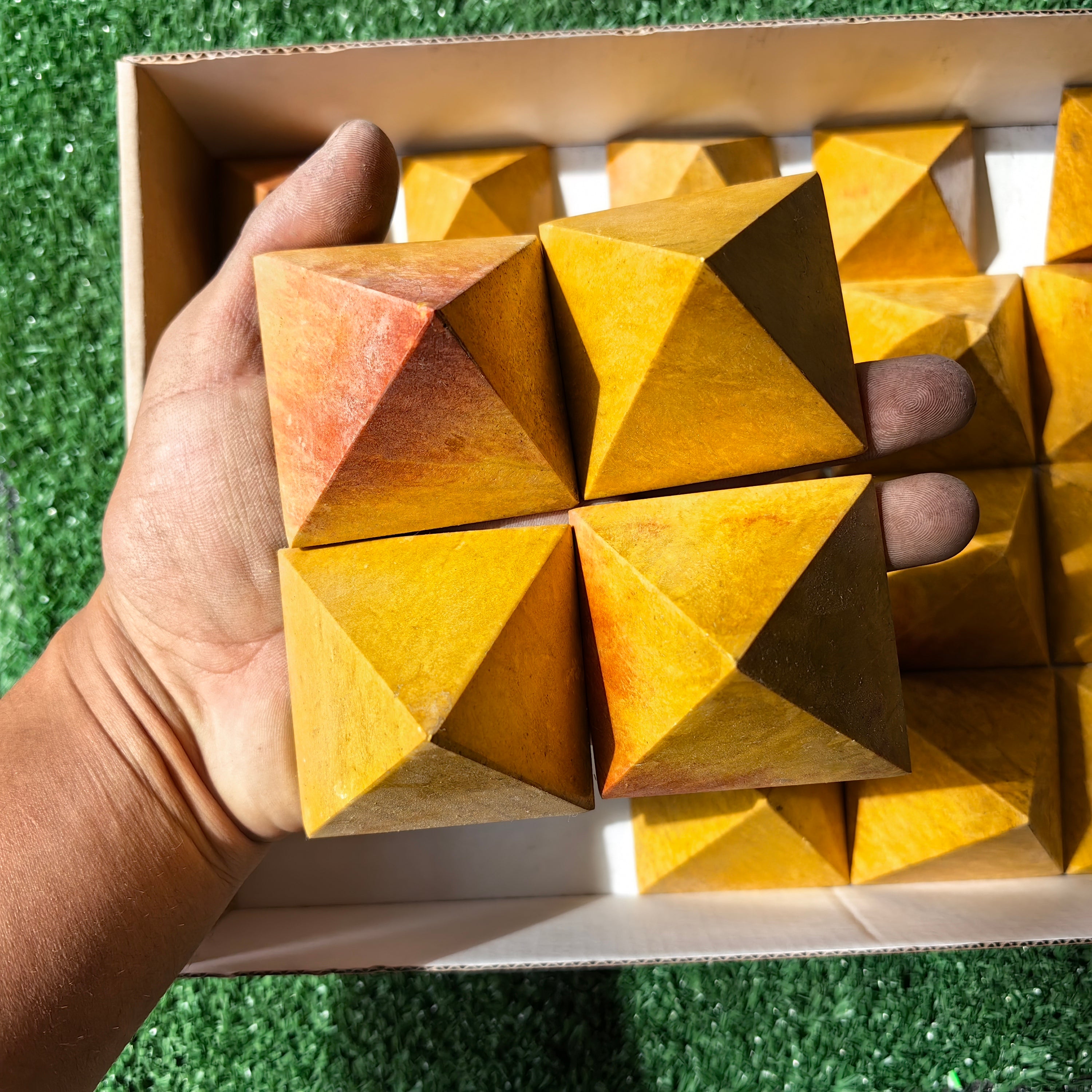 20 pc orange jasper pyramids