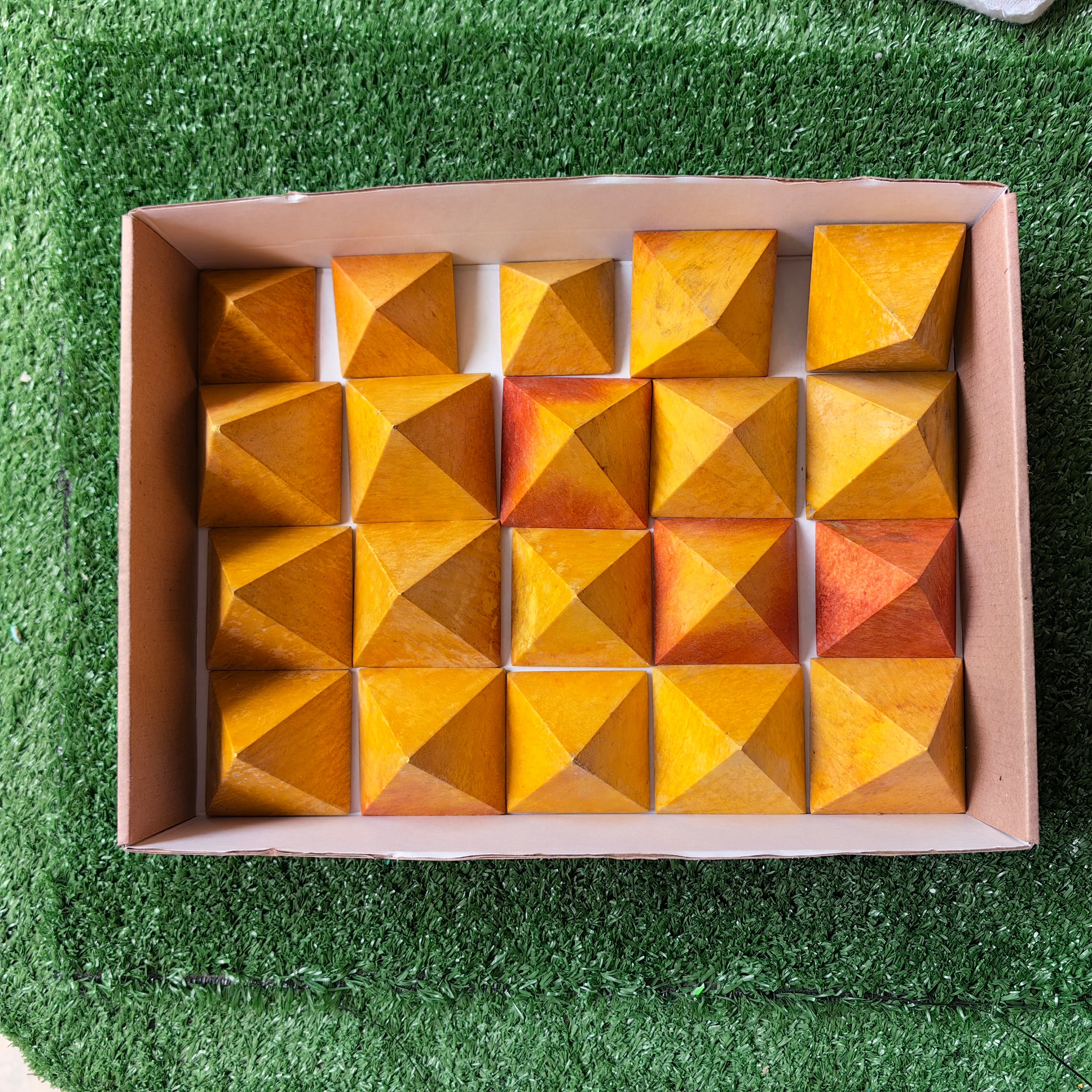 20 pc orange jasper pyramids