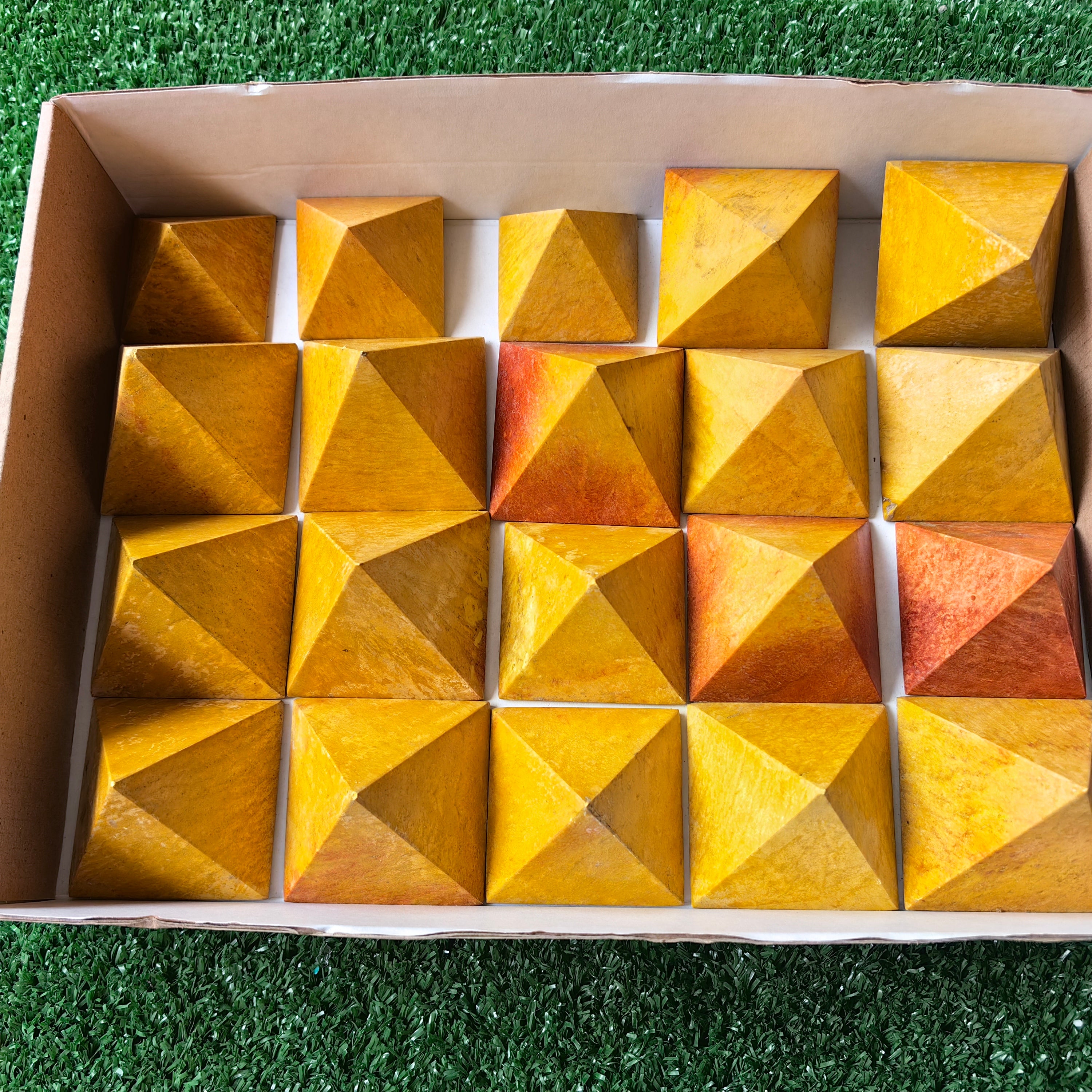 20 pc orange jasper pyramids