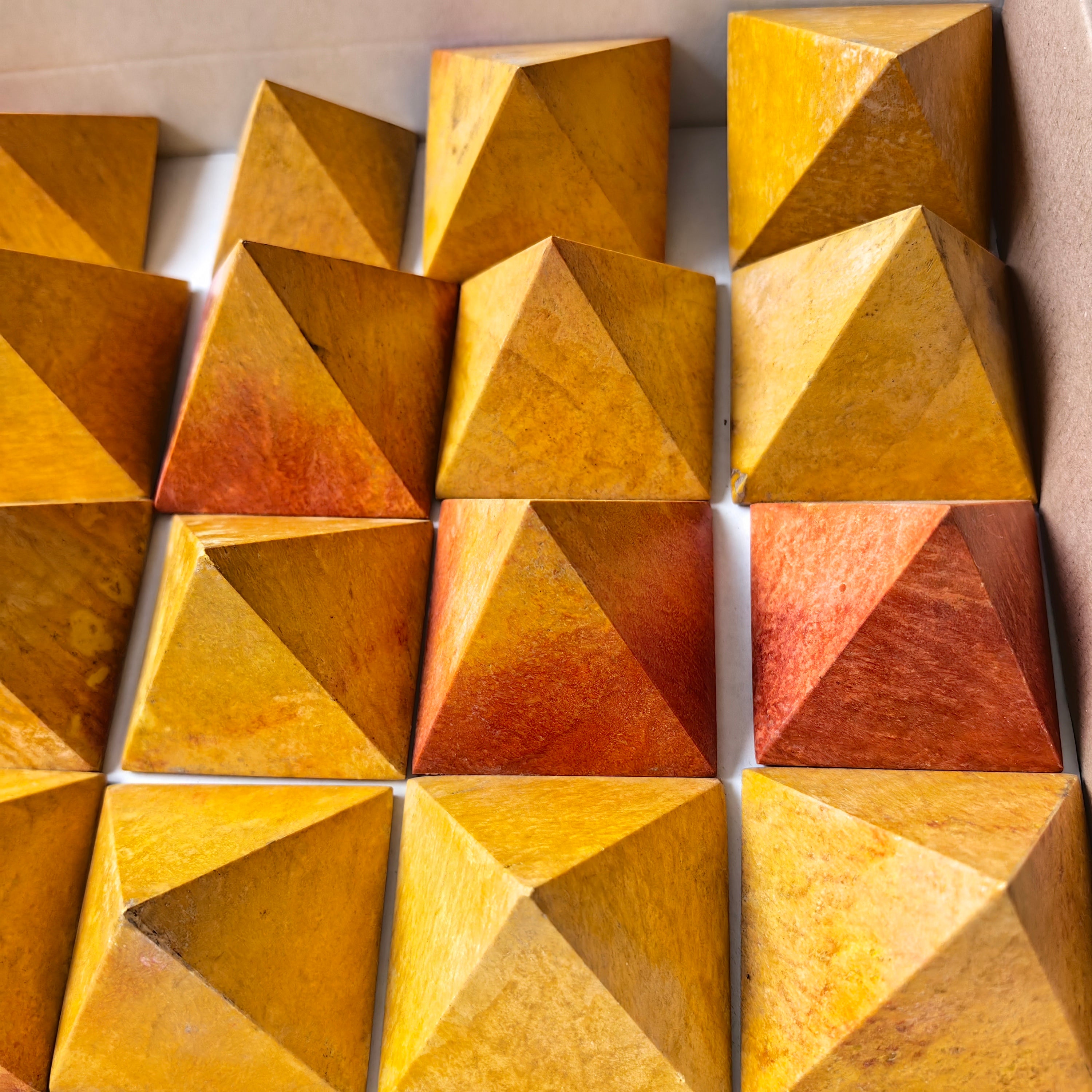 20 pc orange jasper pyramids