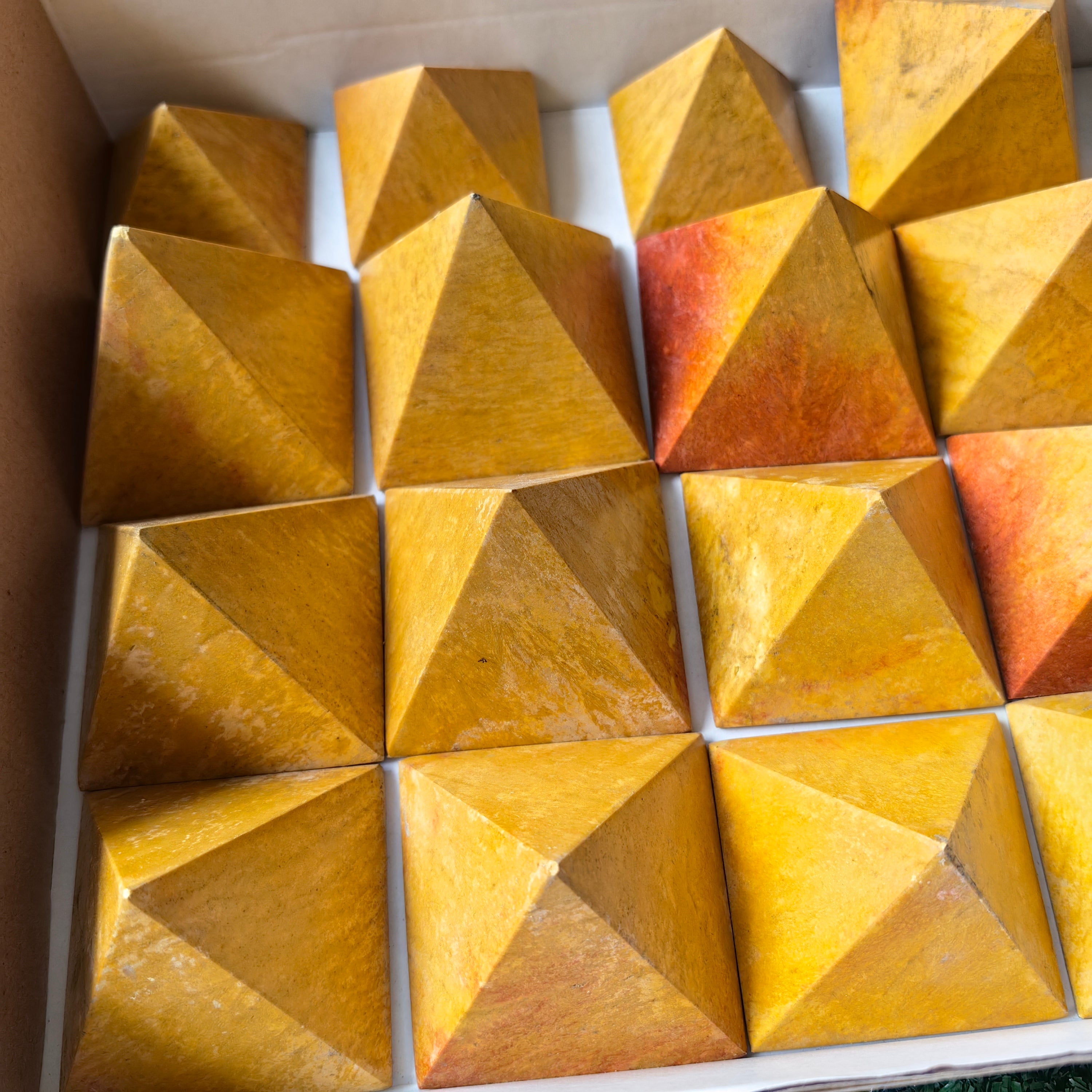 20 pc orange jasper pyramids