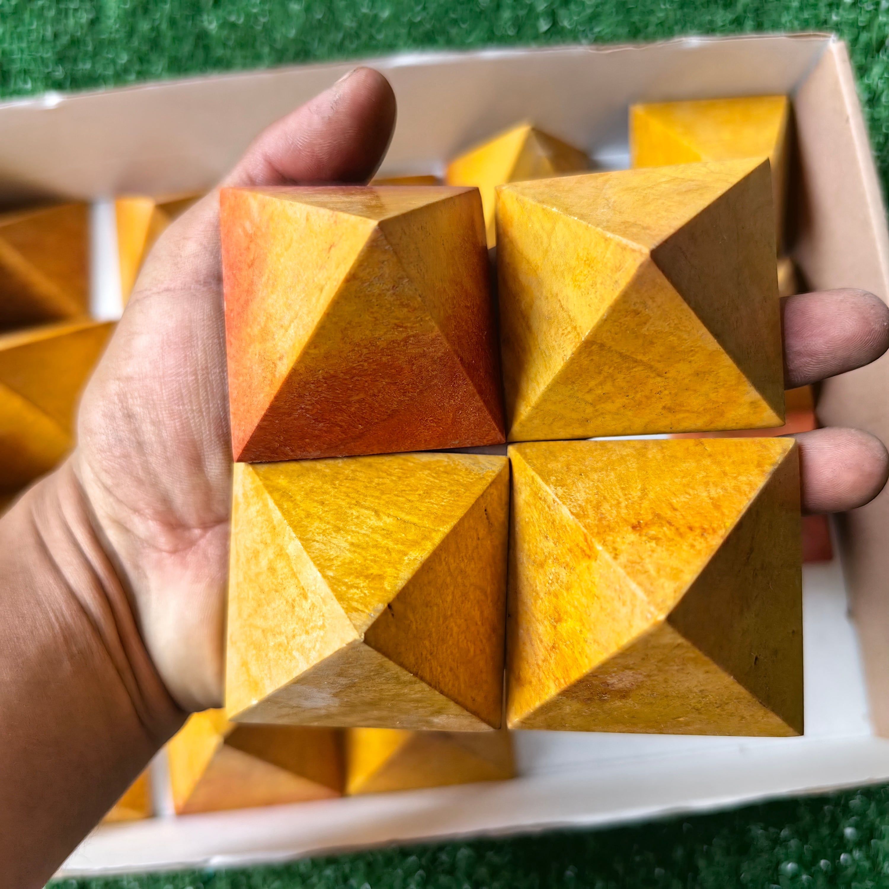 20 pc orange jasper pyramids