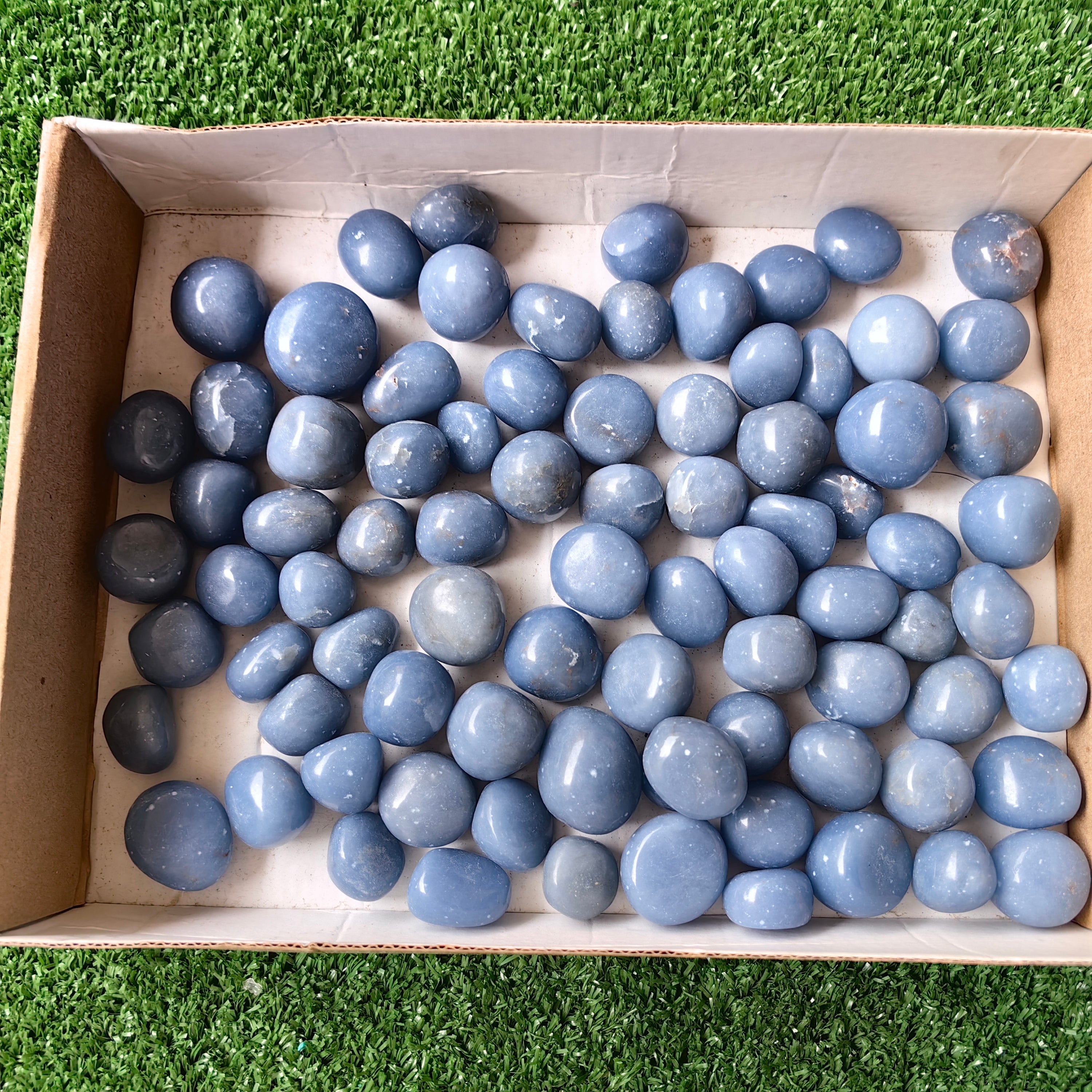 2 kg tumbled blue angelite