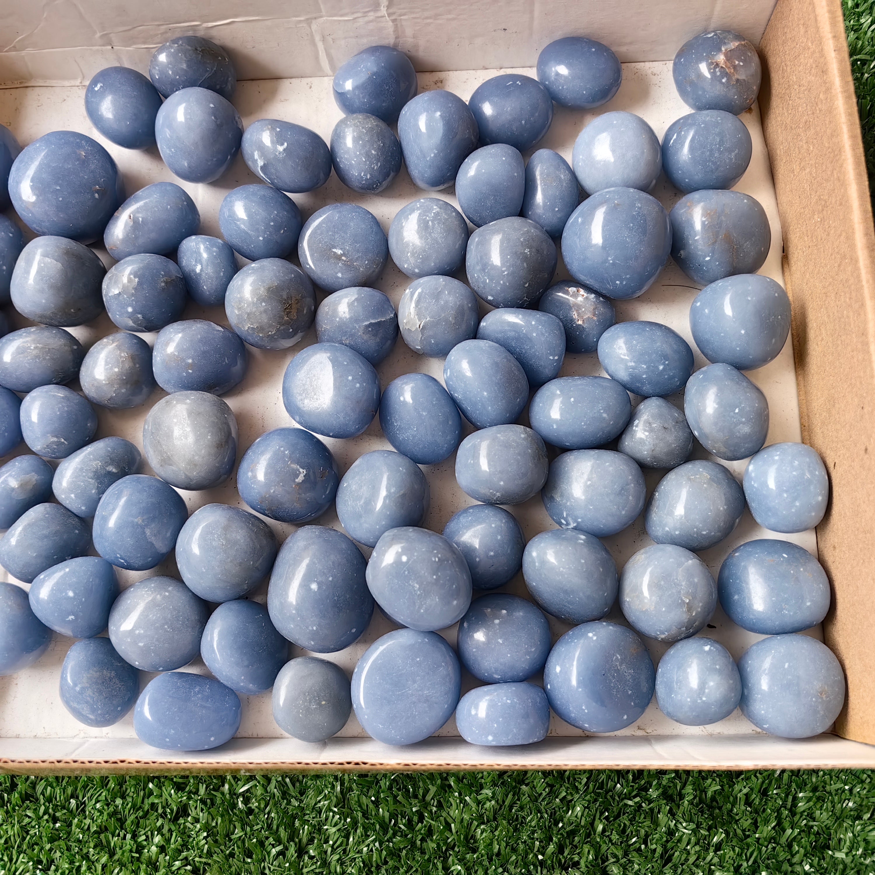 2 kg tumbled blue angelite