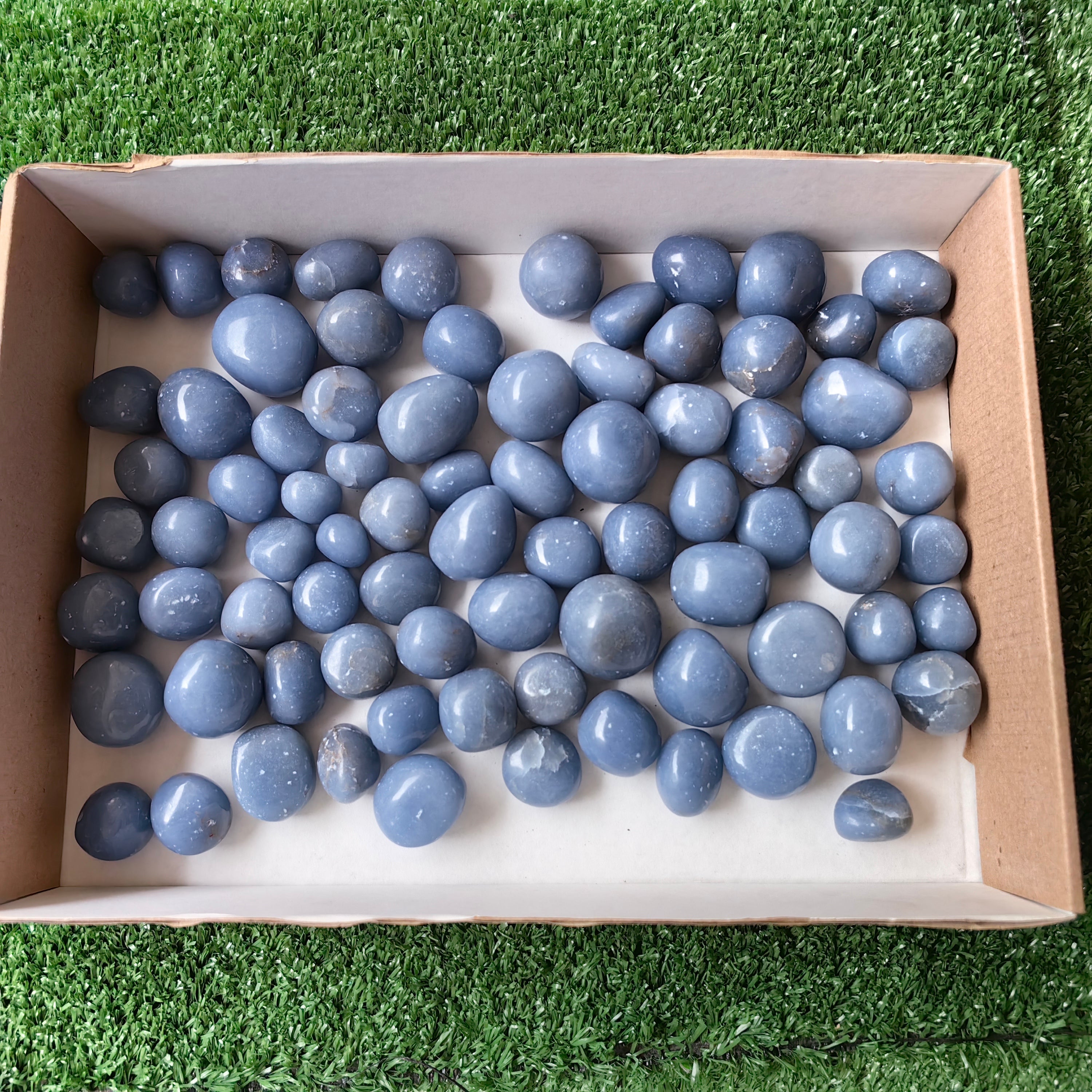 2 kg tumbled blue angelite