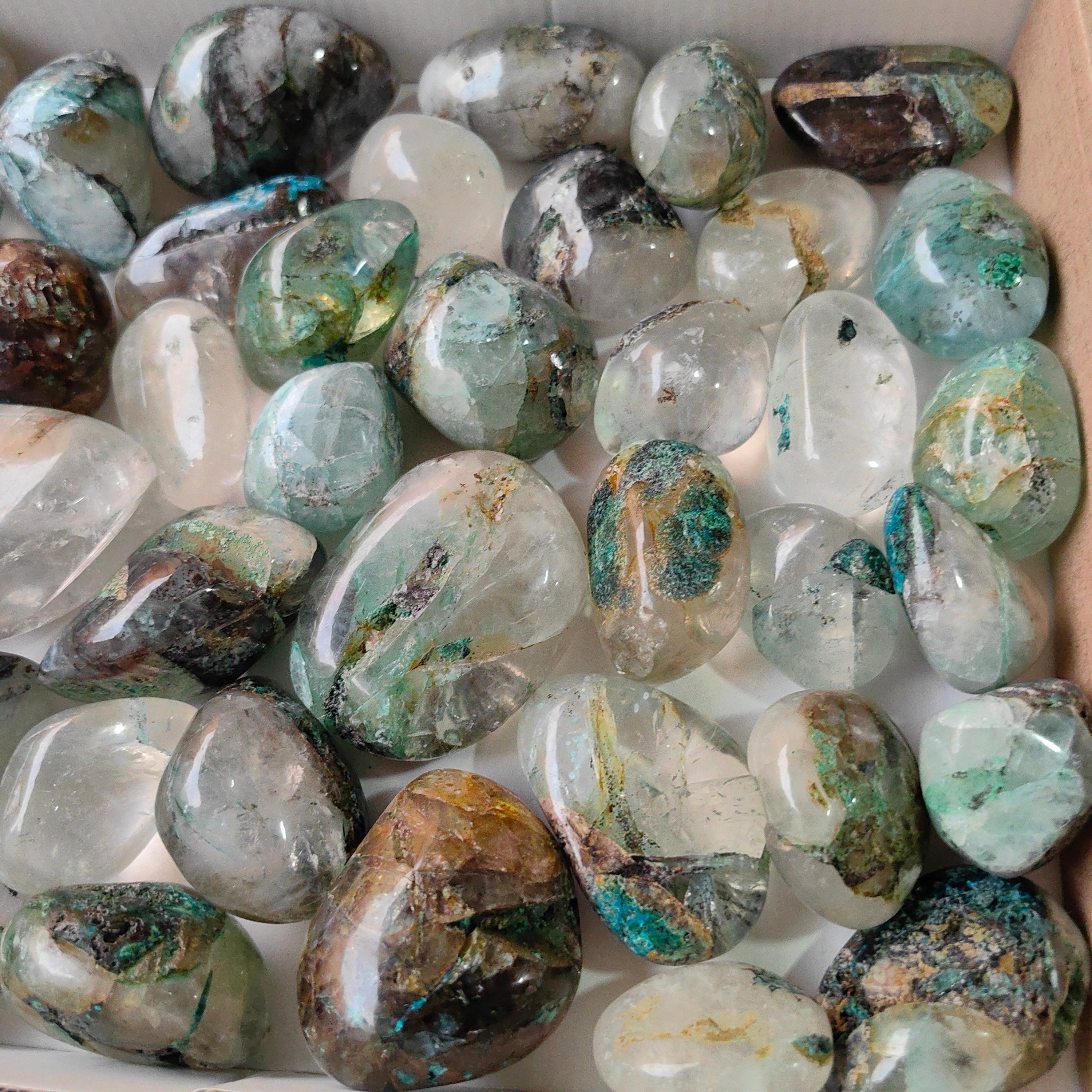 41 pc Chrysocolla on quartz Free Form