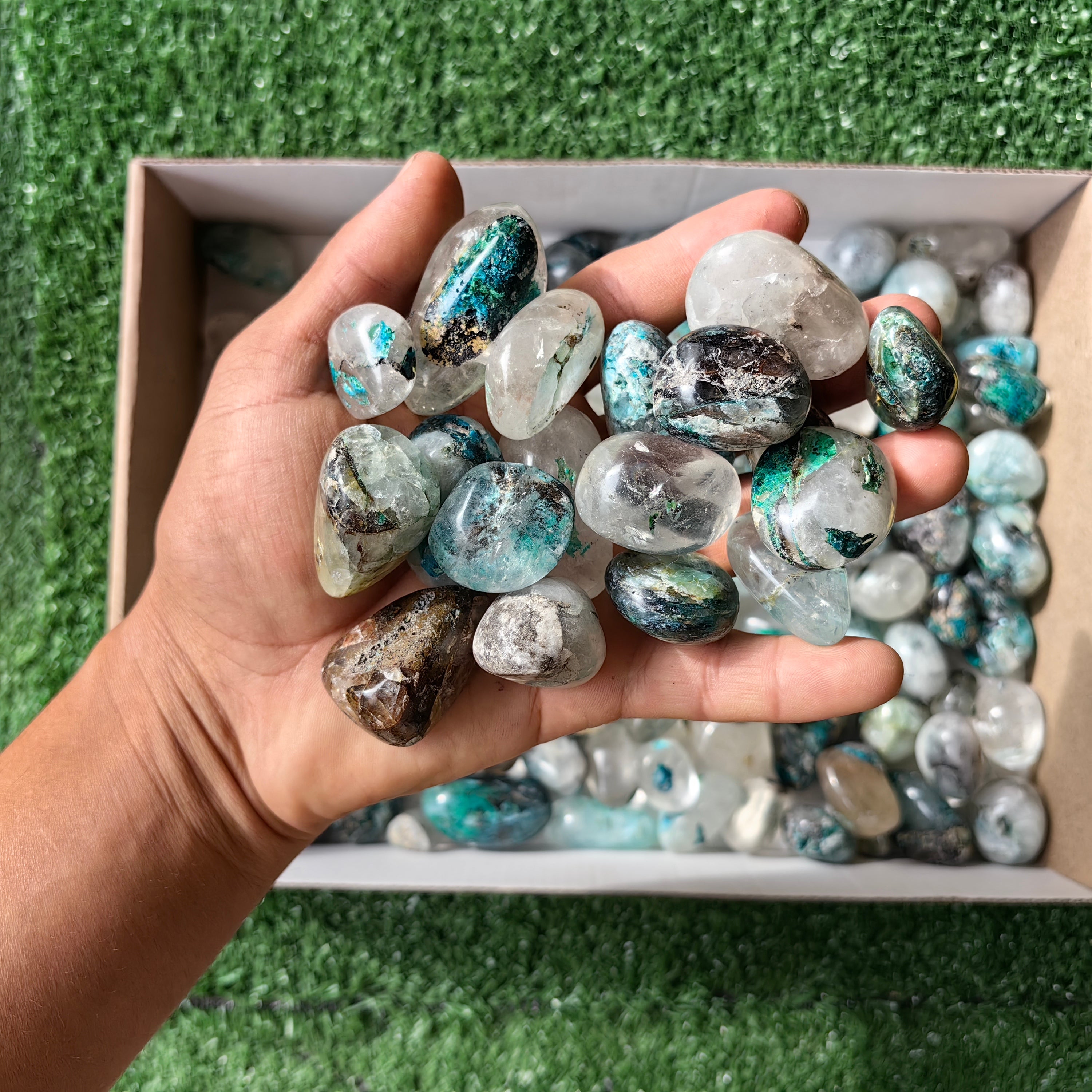 2 Kg Chrysocolla Quartz Tumbled