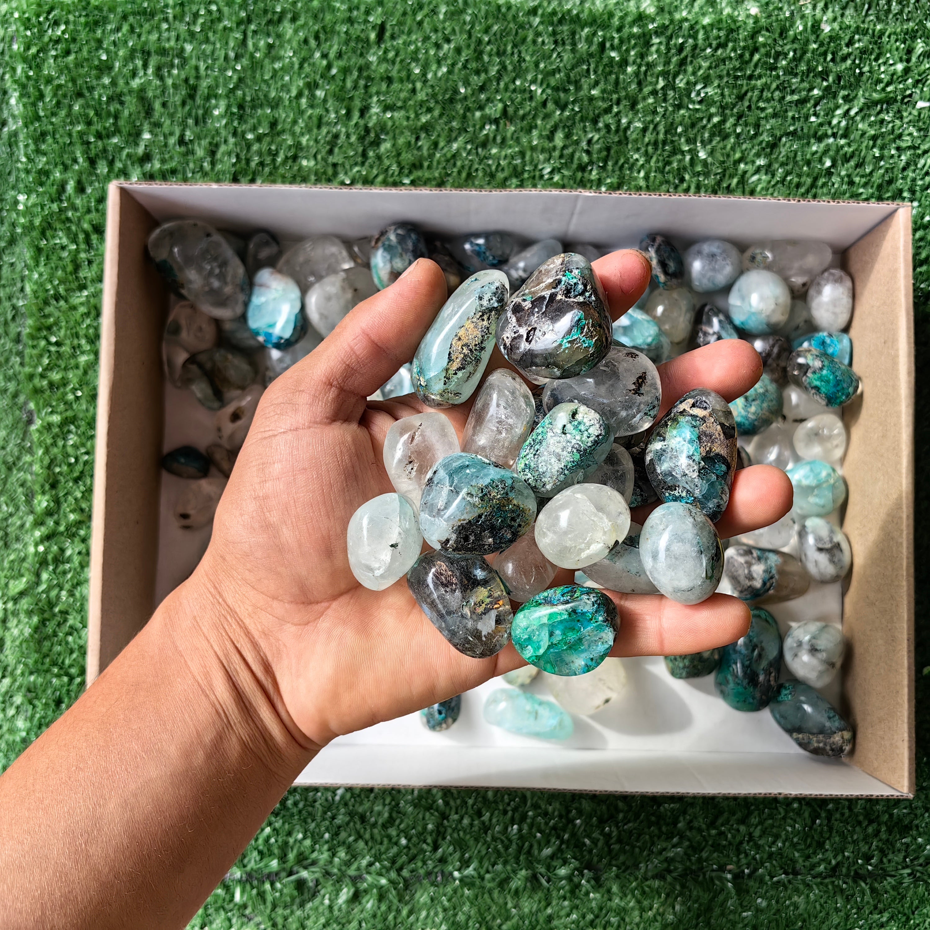 2 Kg Chrysocolla Quartz Tumbled