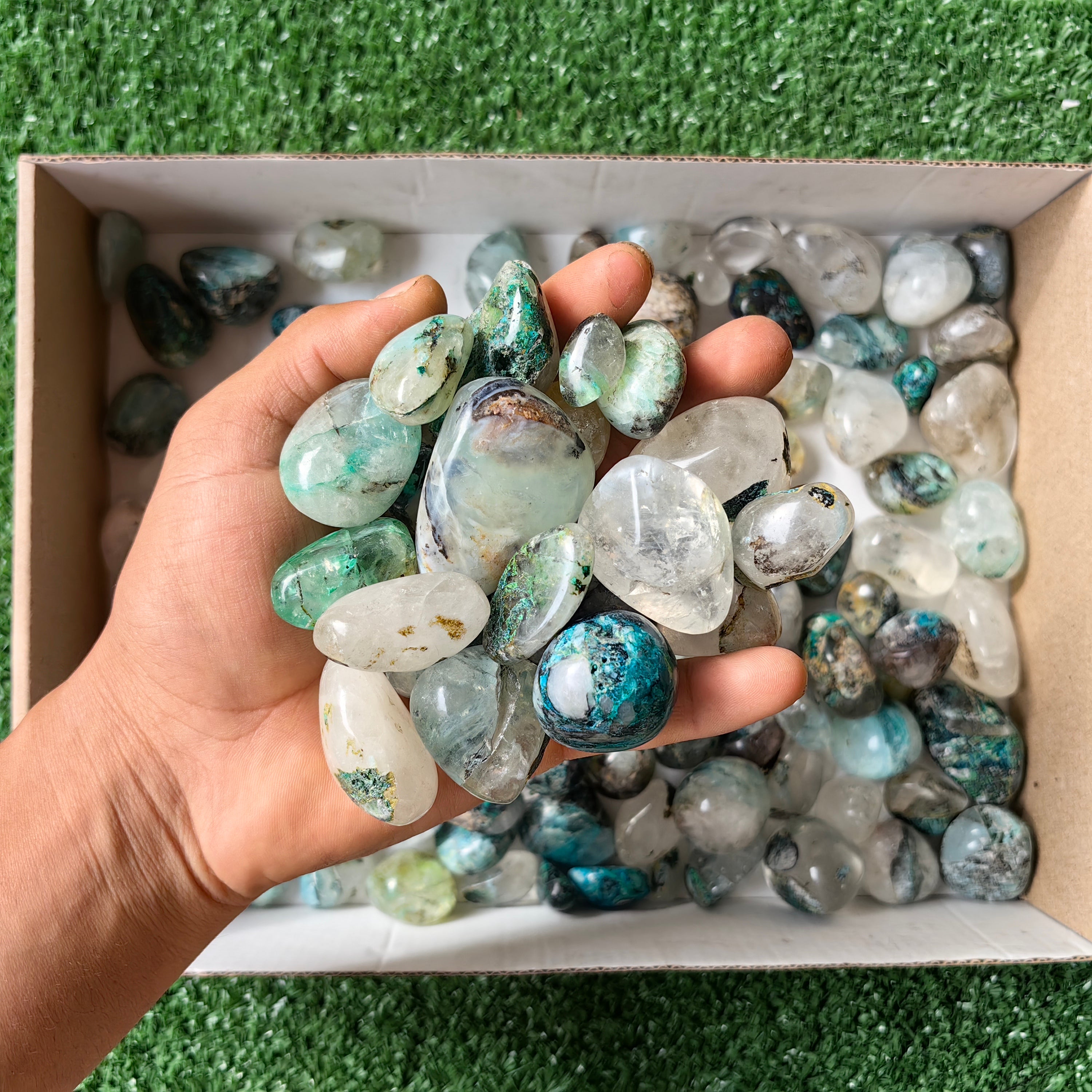 2 Kg Chrysocolla Quartz Tumbled