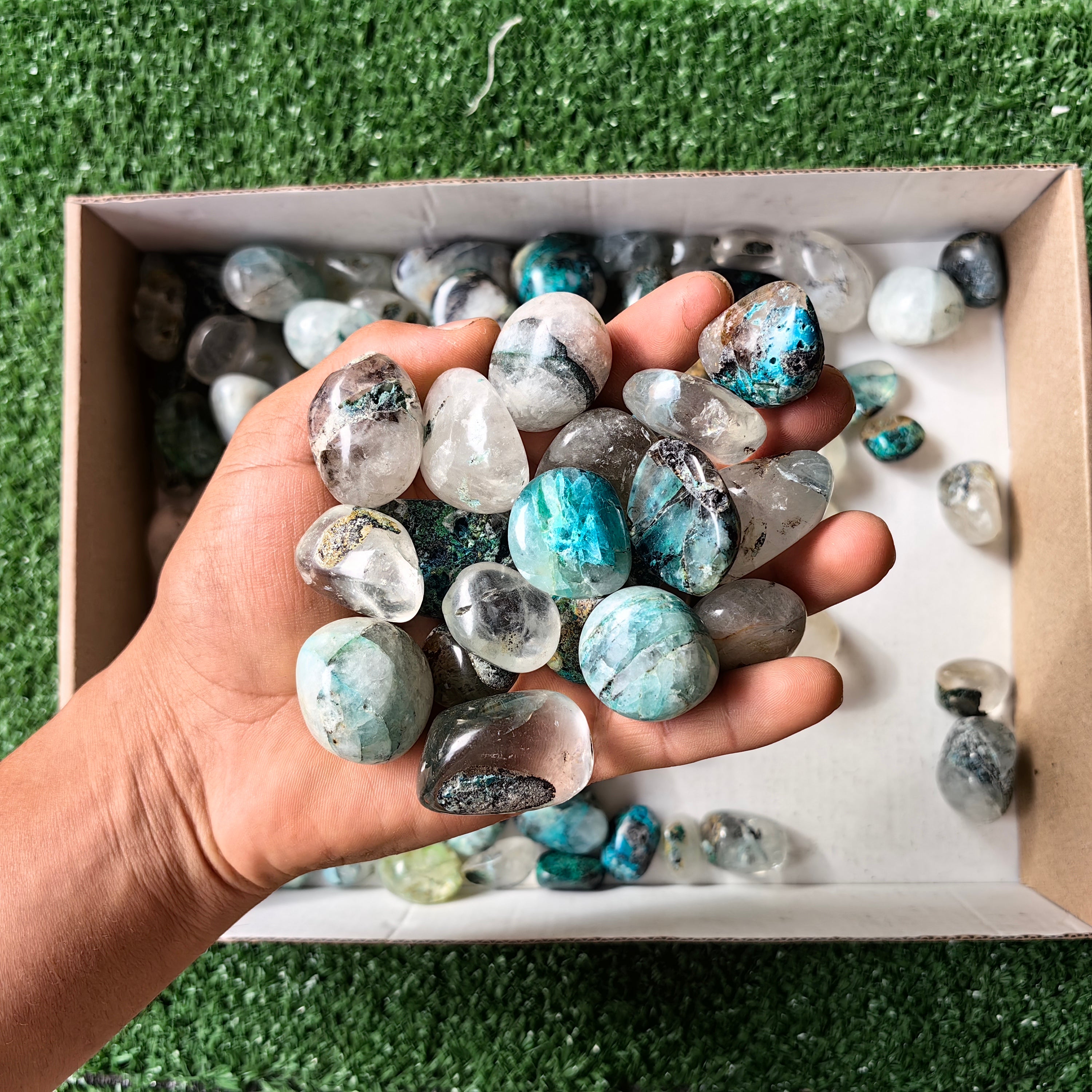 2 Kg Chrysocolla Quartz Tumbled