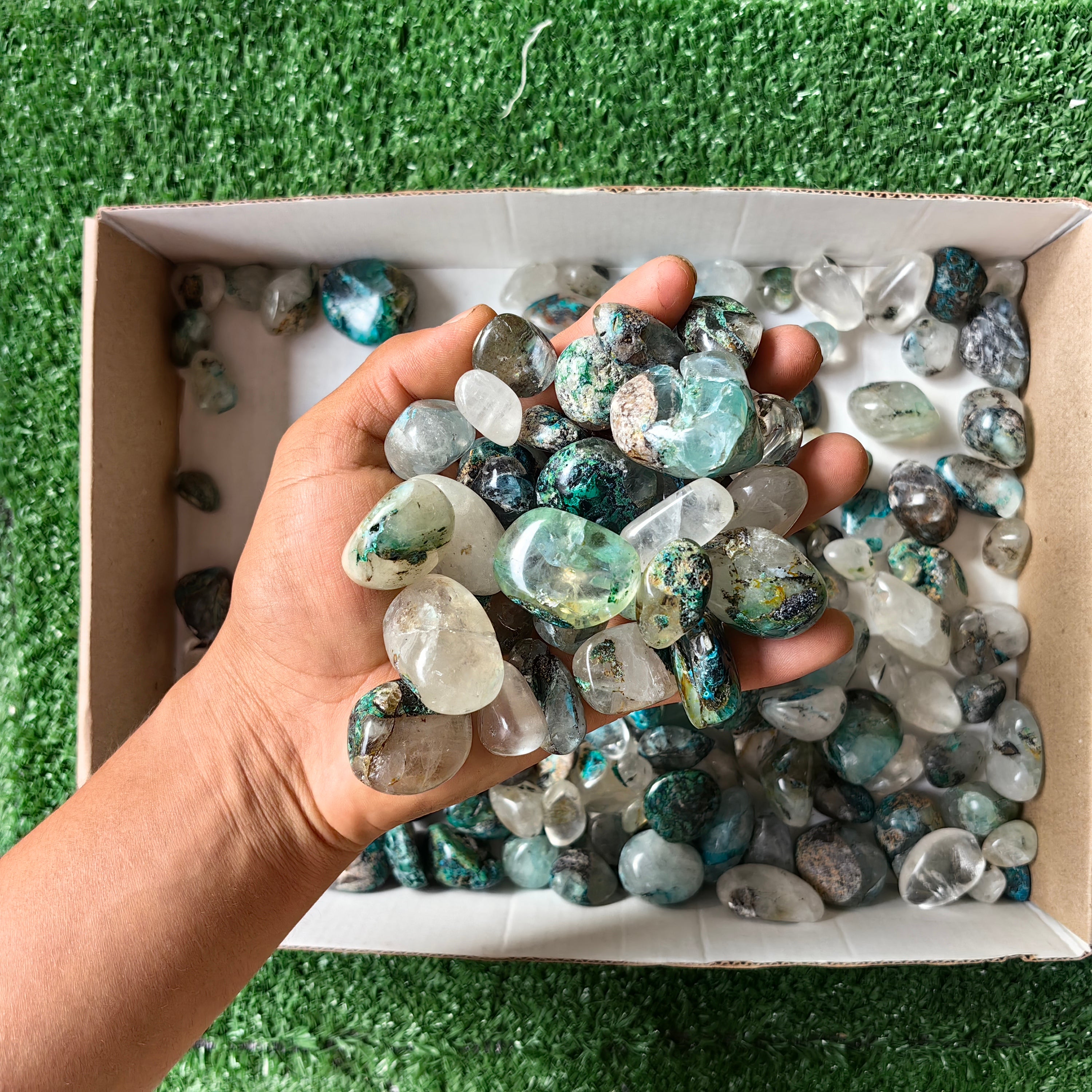 2 Kg Chrysocolla Quartz Tumbled