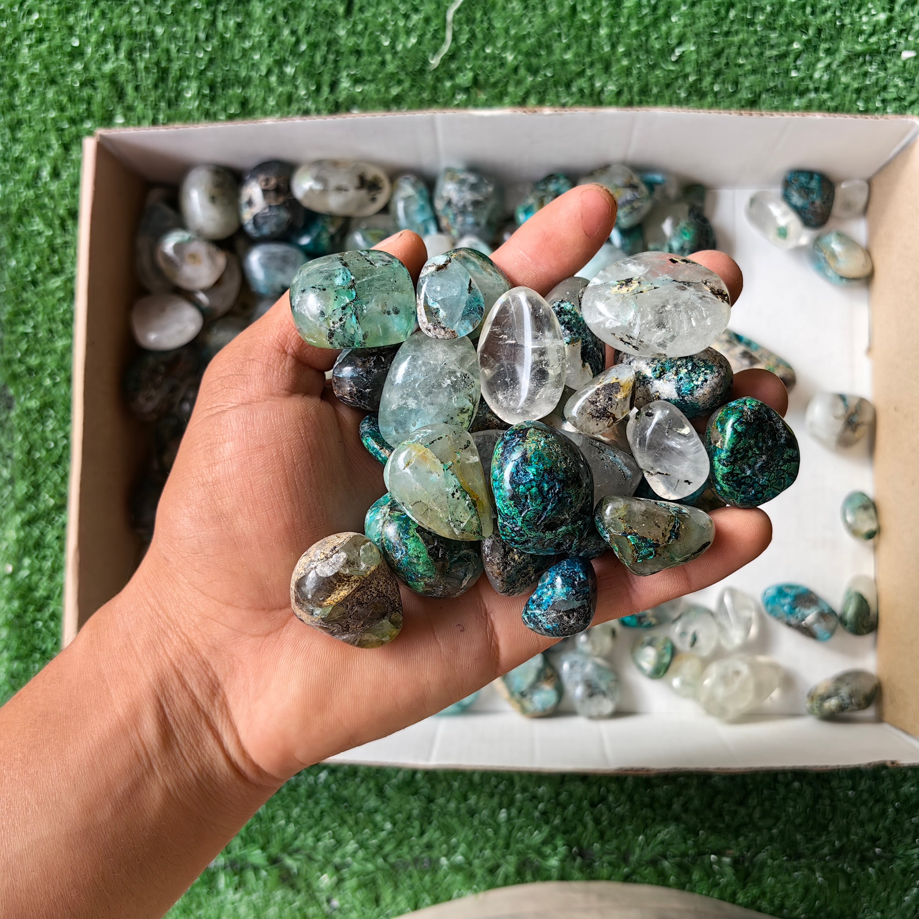 2 Kg Chrysocolla Quartz Tumbled