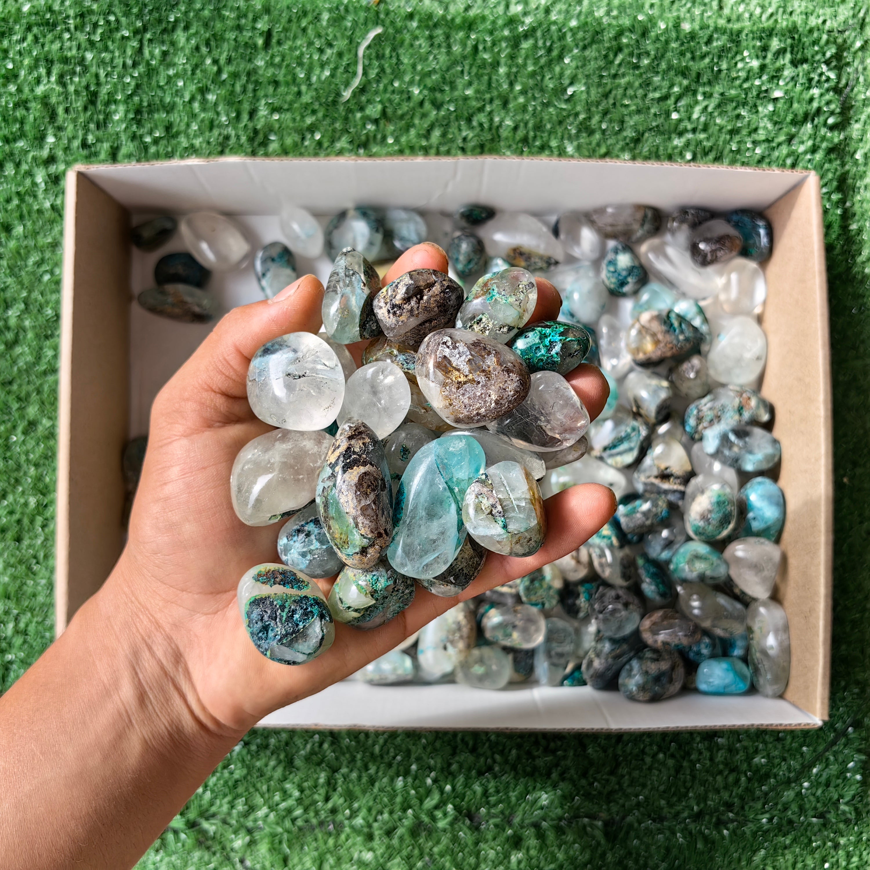 2 Kg Chrysocolla Quartz Tumbled