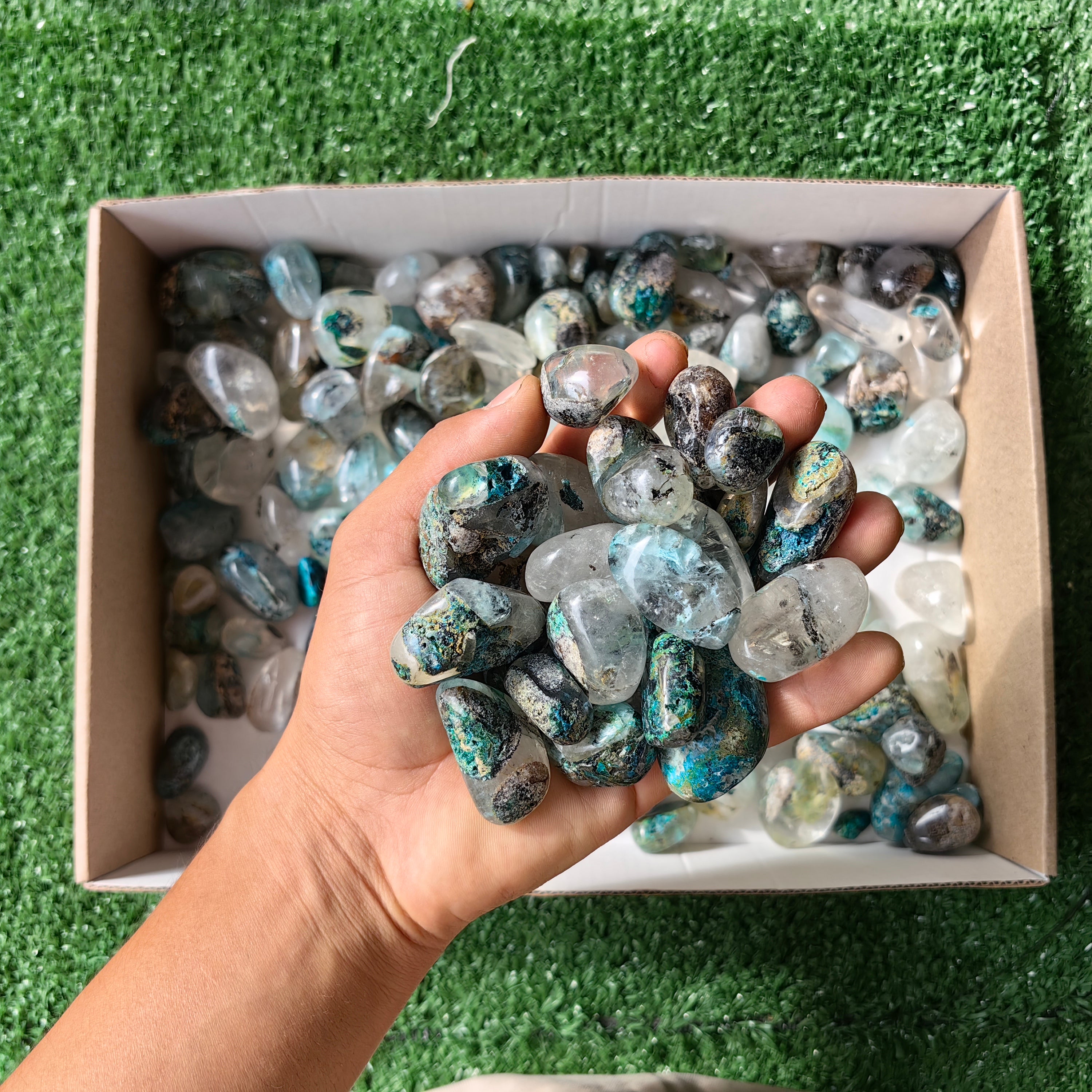 2 Kg Chrysocolla Quartz Tumbled
