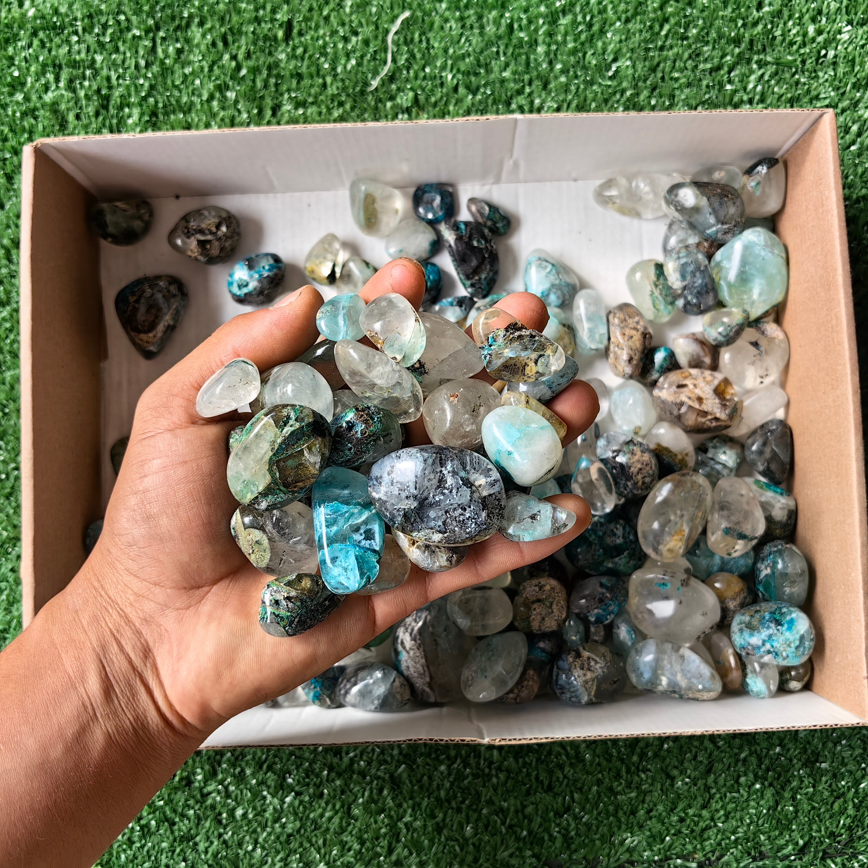 2 Kg Chrysocolla Quartz Tumbled