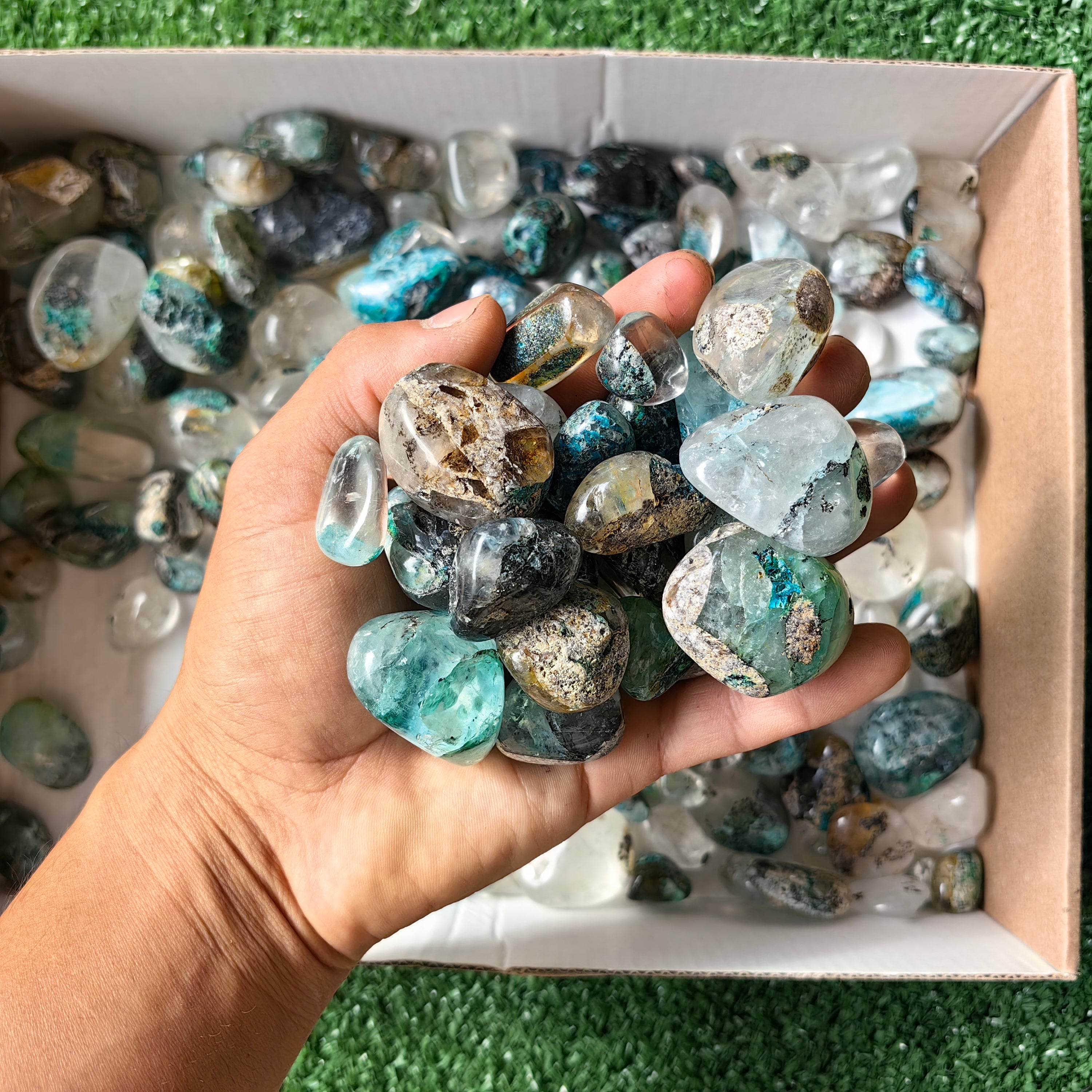 2 Kg Chrysocolla Quartz Tumbled