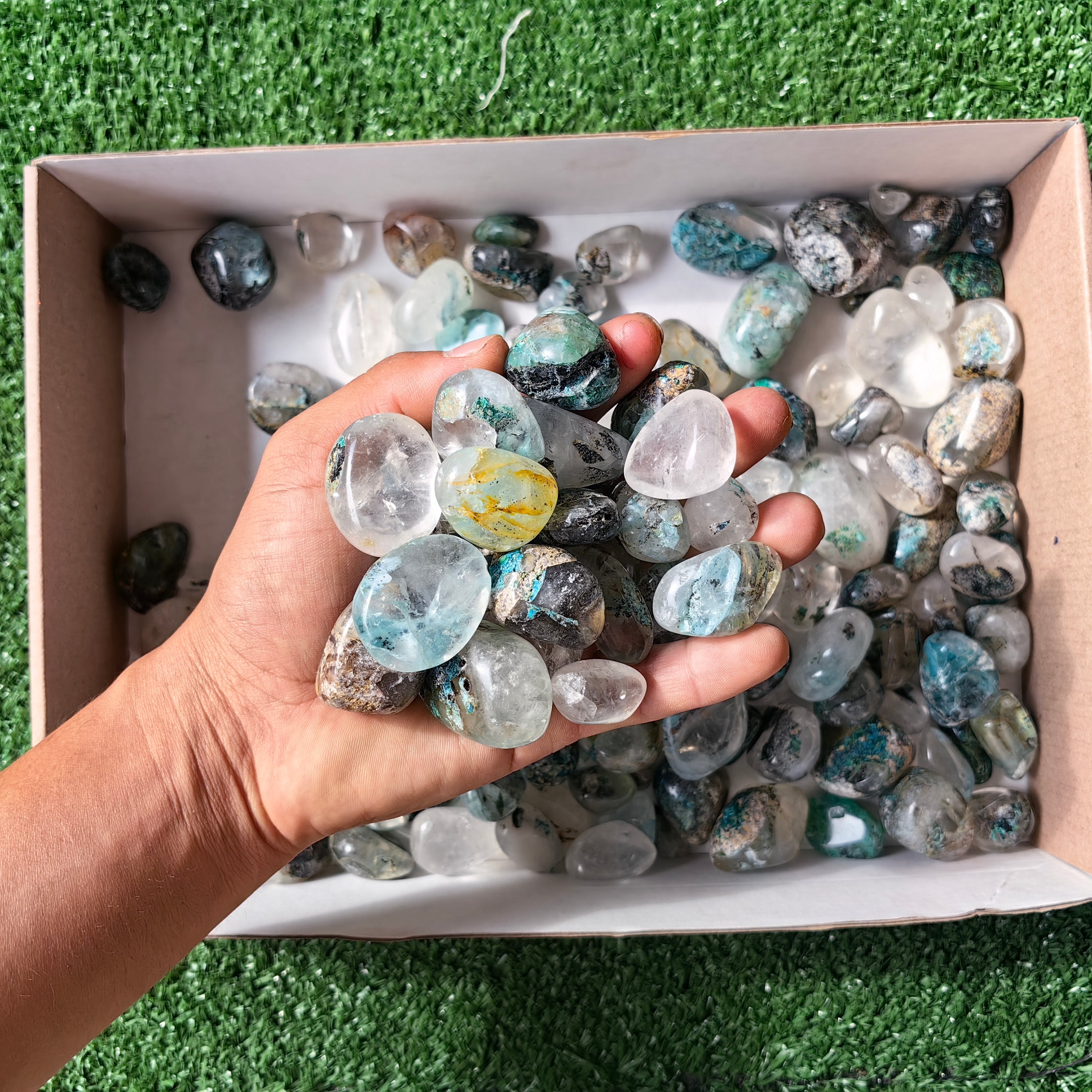 2 Kg Chrysocolla Quartz Tumbled