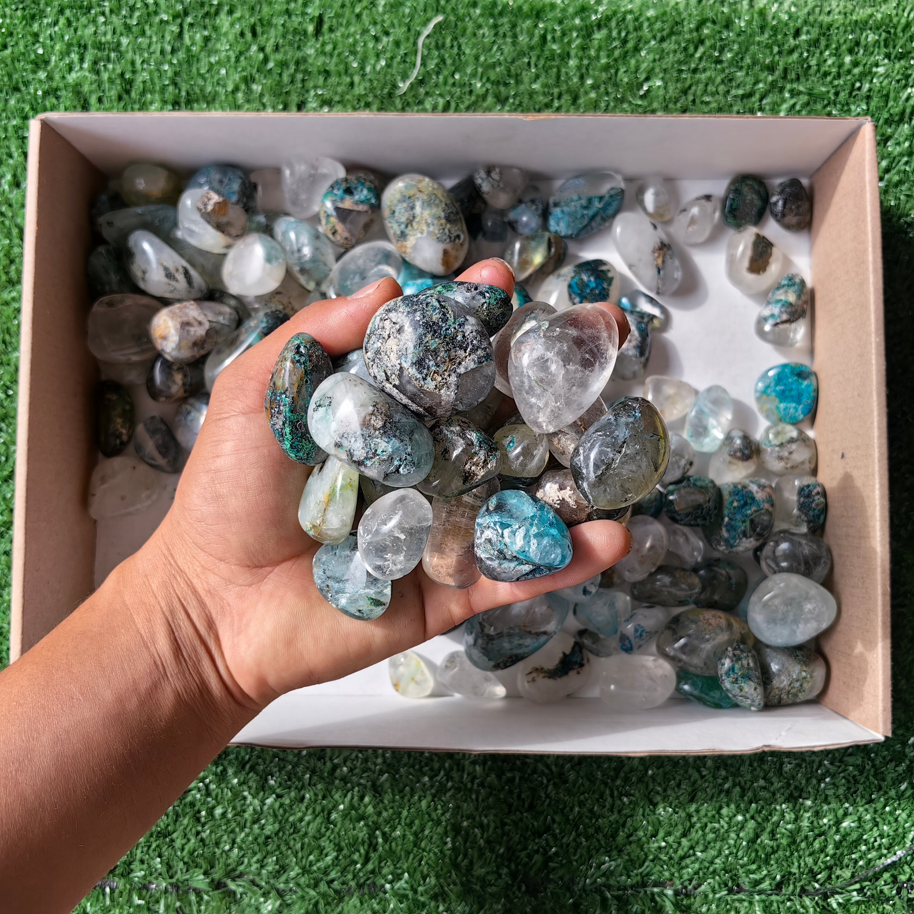 2 Kg Chrysocolla Quartz Tumbled