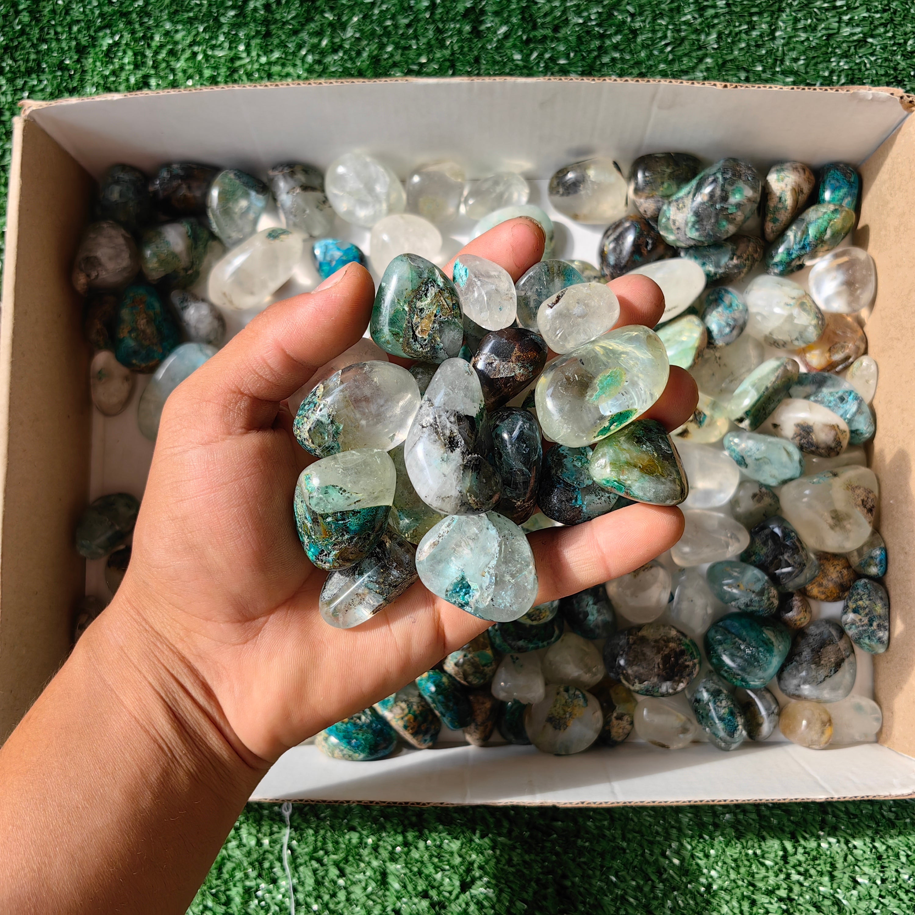 2 Kg Chrysocolla Quartz Tumbled
