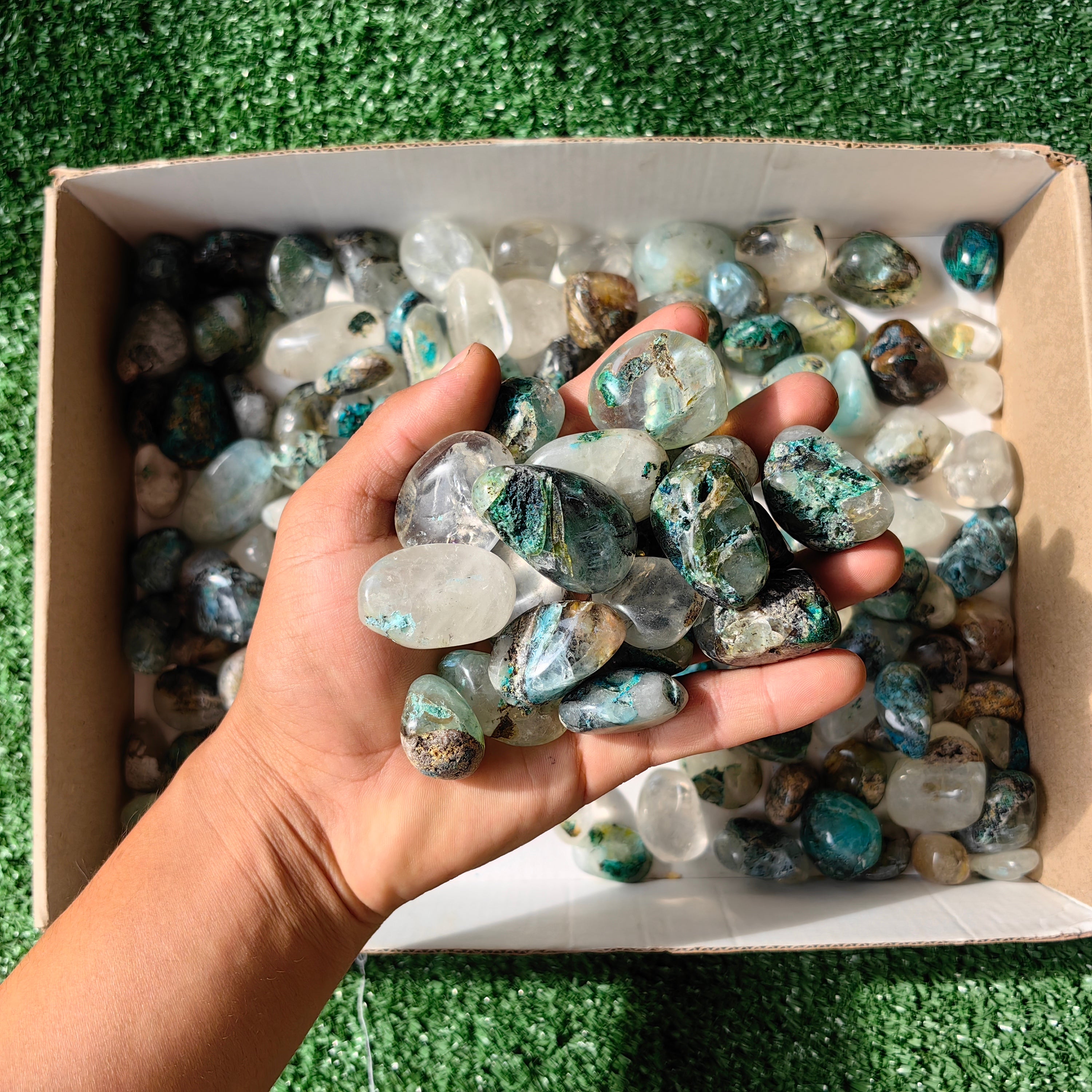 2 Kg Chrysocolla Quartz Tumbled