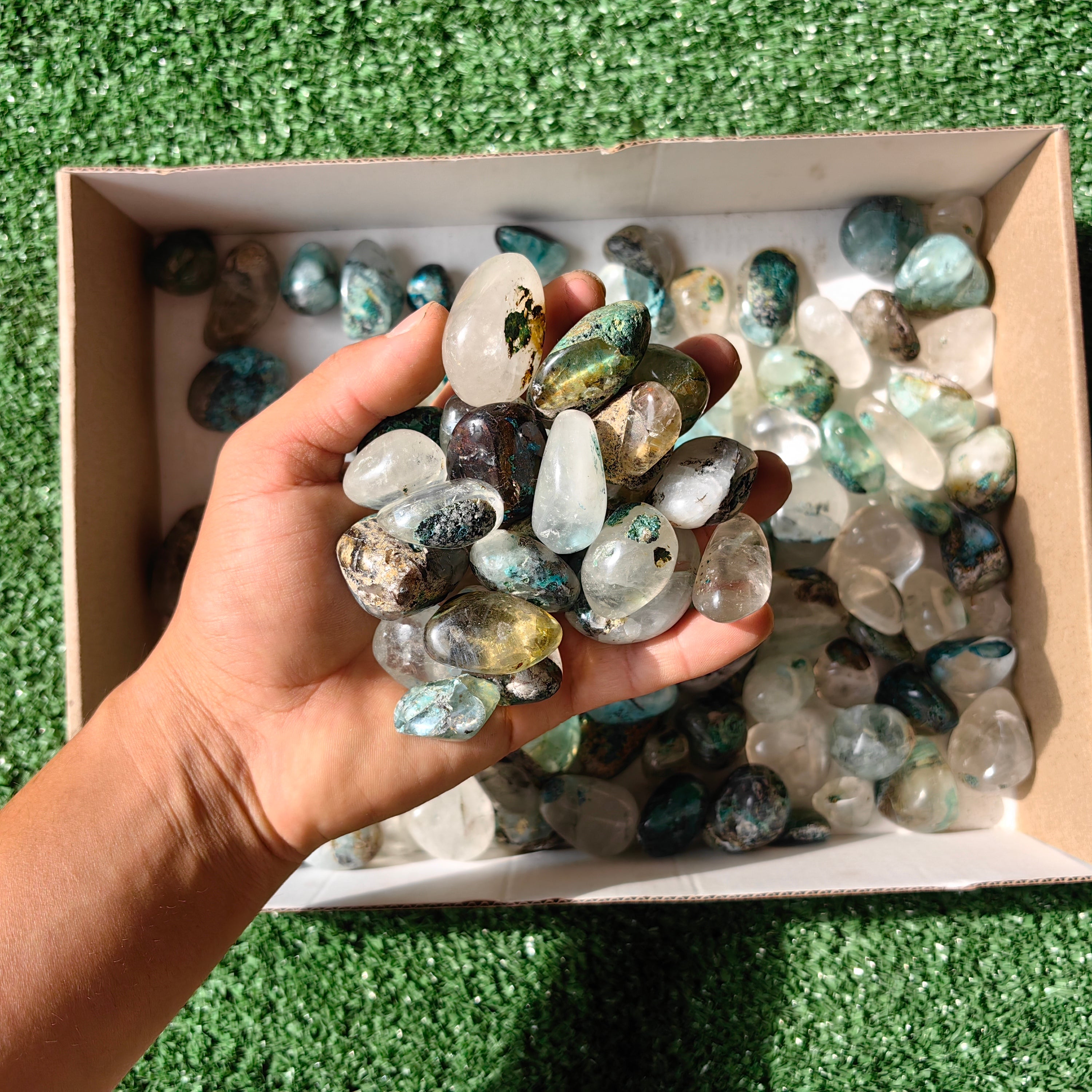 2 Kg Chrysocolla Quartz Tumbled