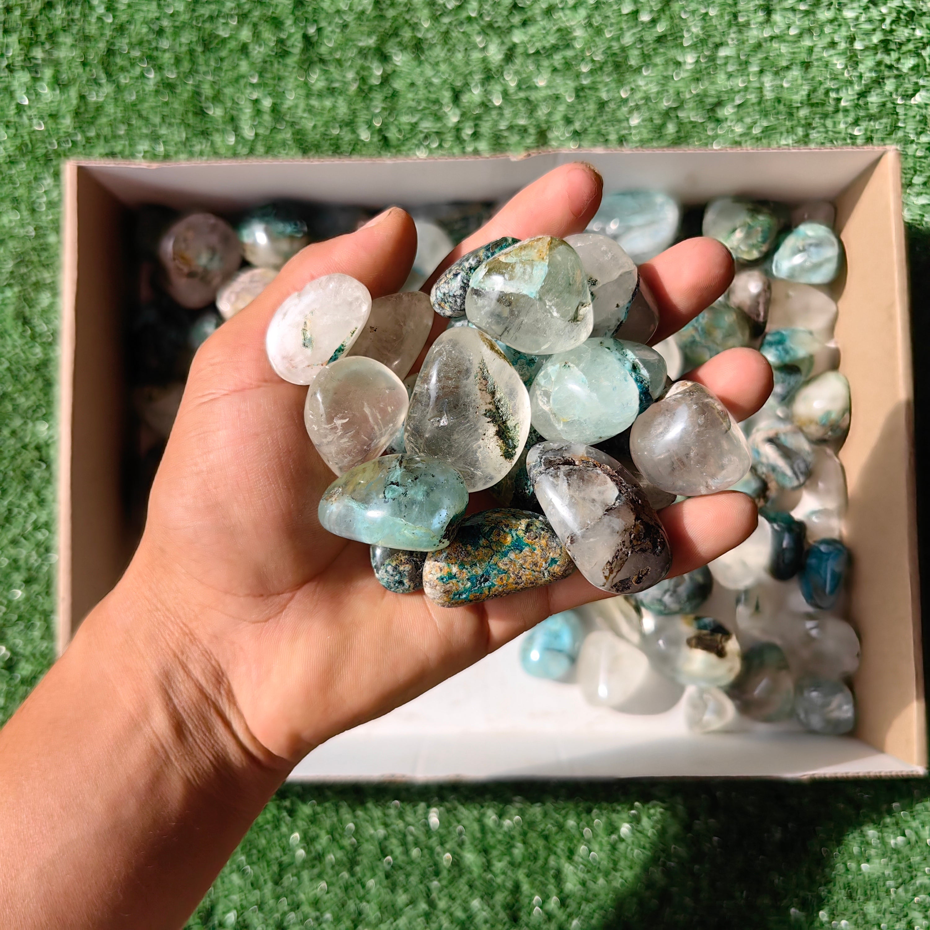 2 Kg Chrysocolla Quartz Tumbled
