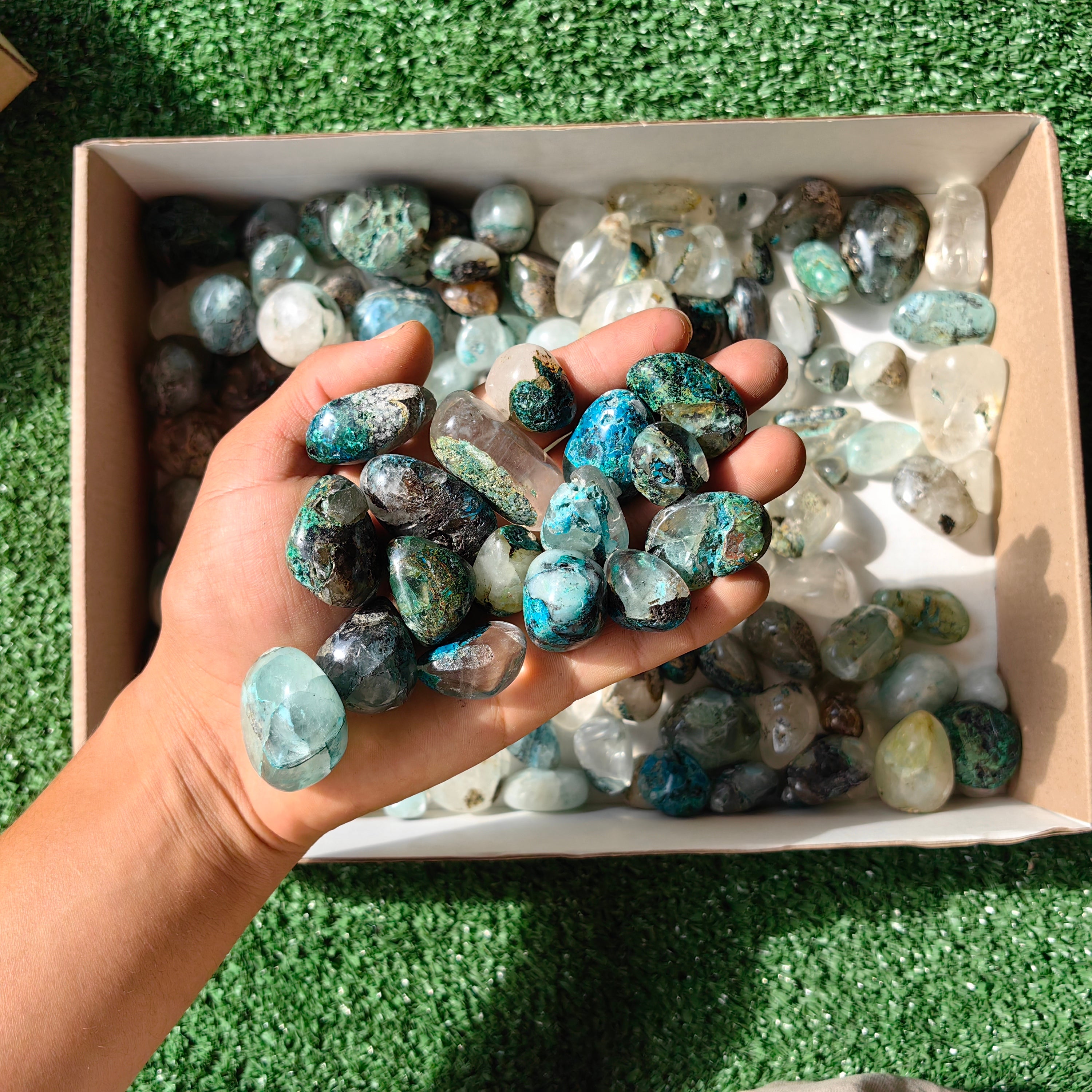 2 Kg Chrysocolla Quartz Tumbled