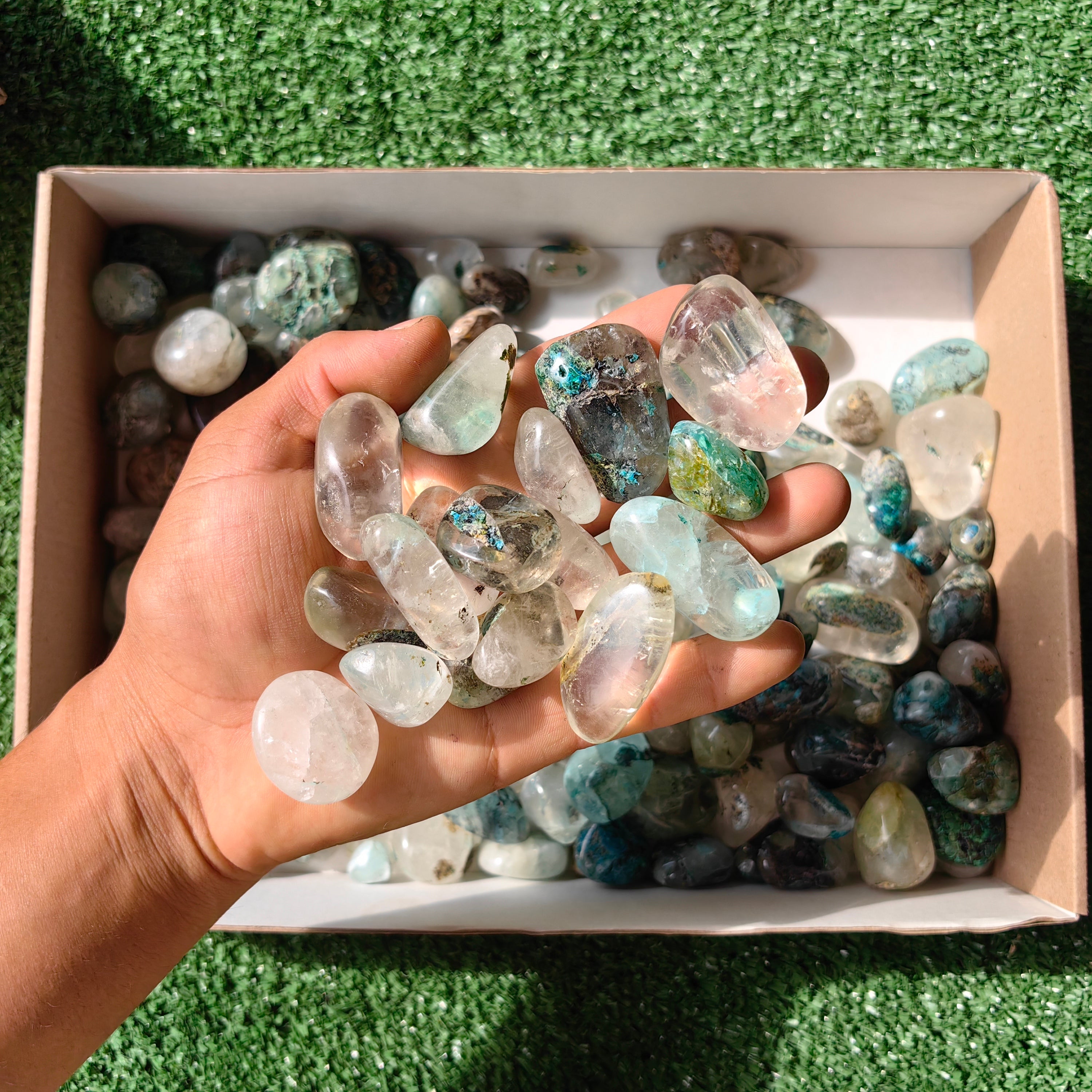 2 Kg Chrysocolla Quartz Tumbled