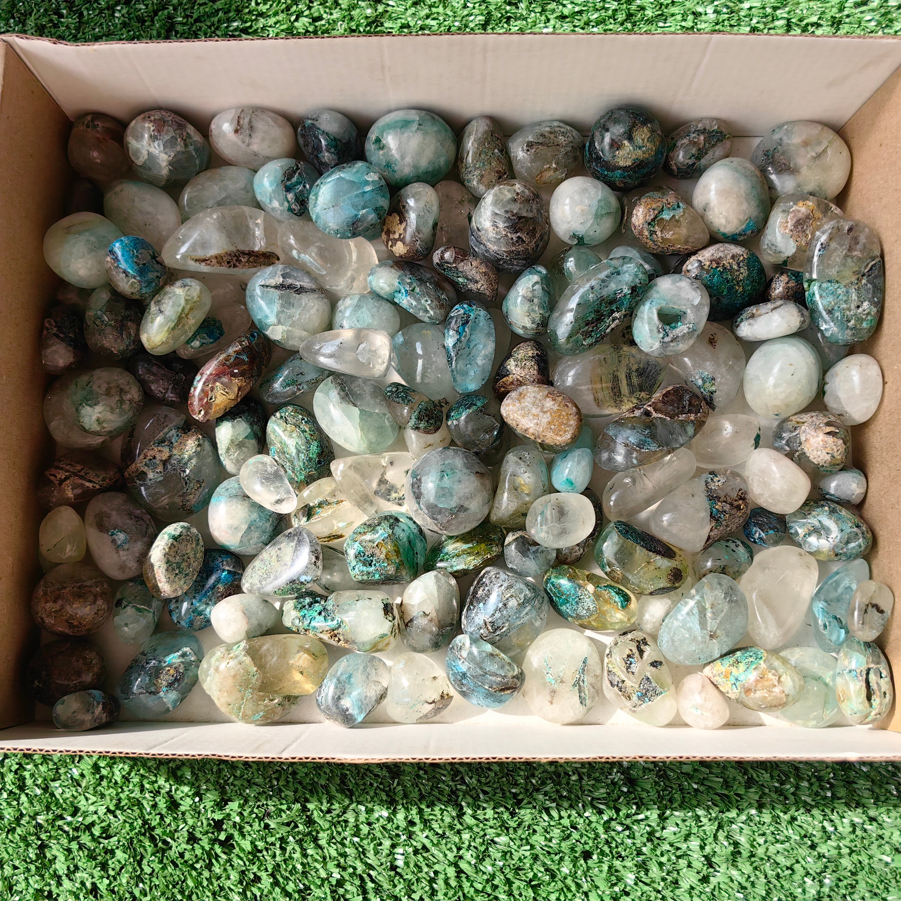 2 Kg Chrysocolla Quartz Tumbled