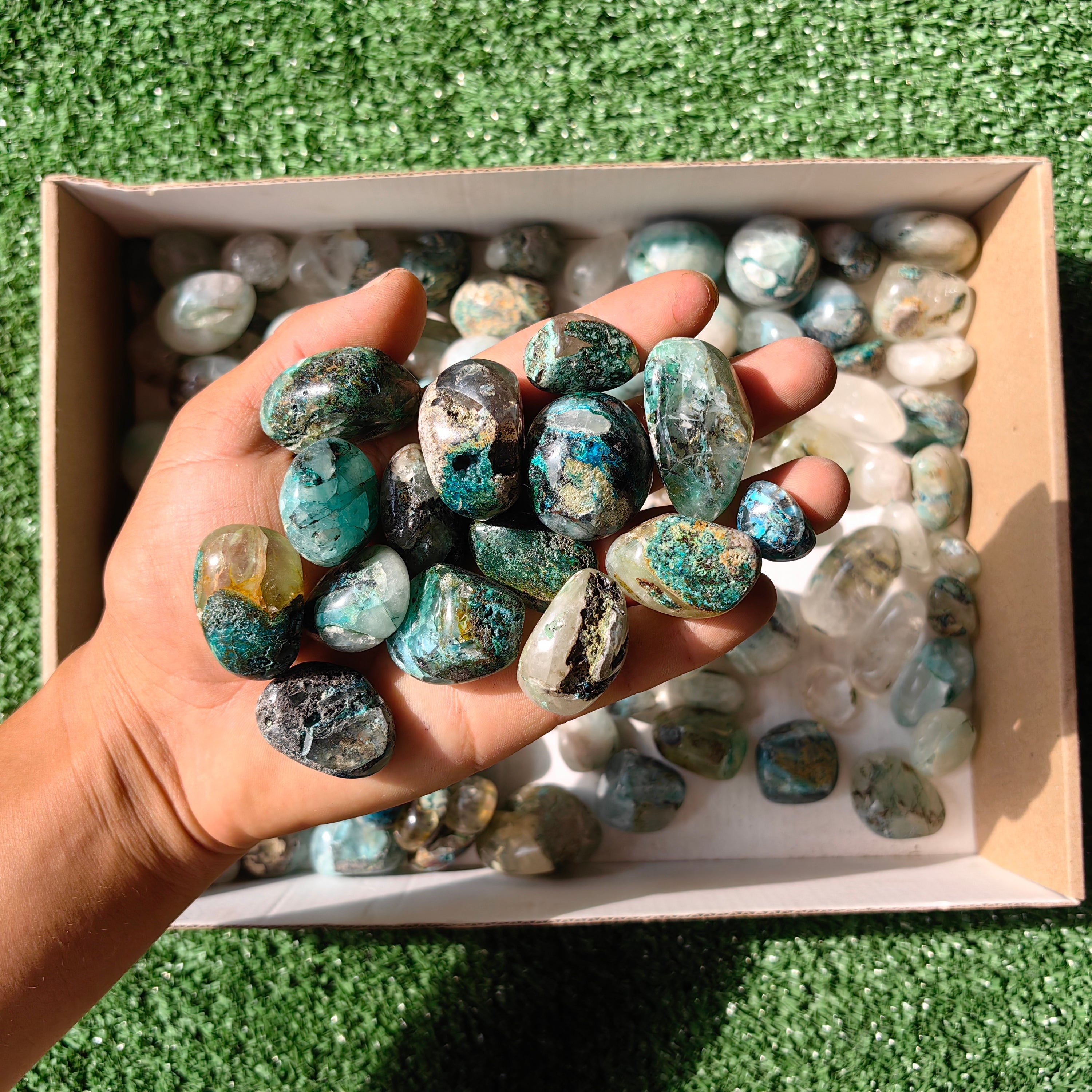 2 Kg Chrysocolla Quartz Tumbled