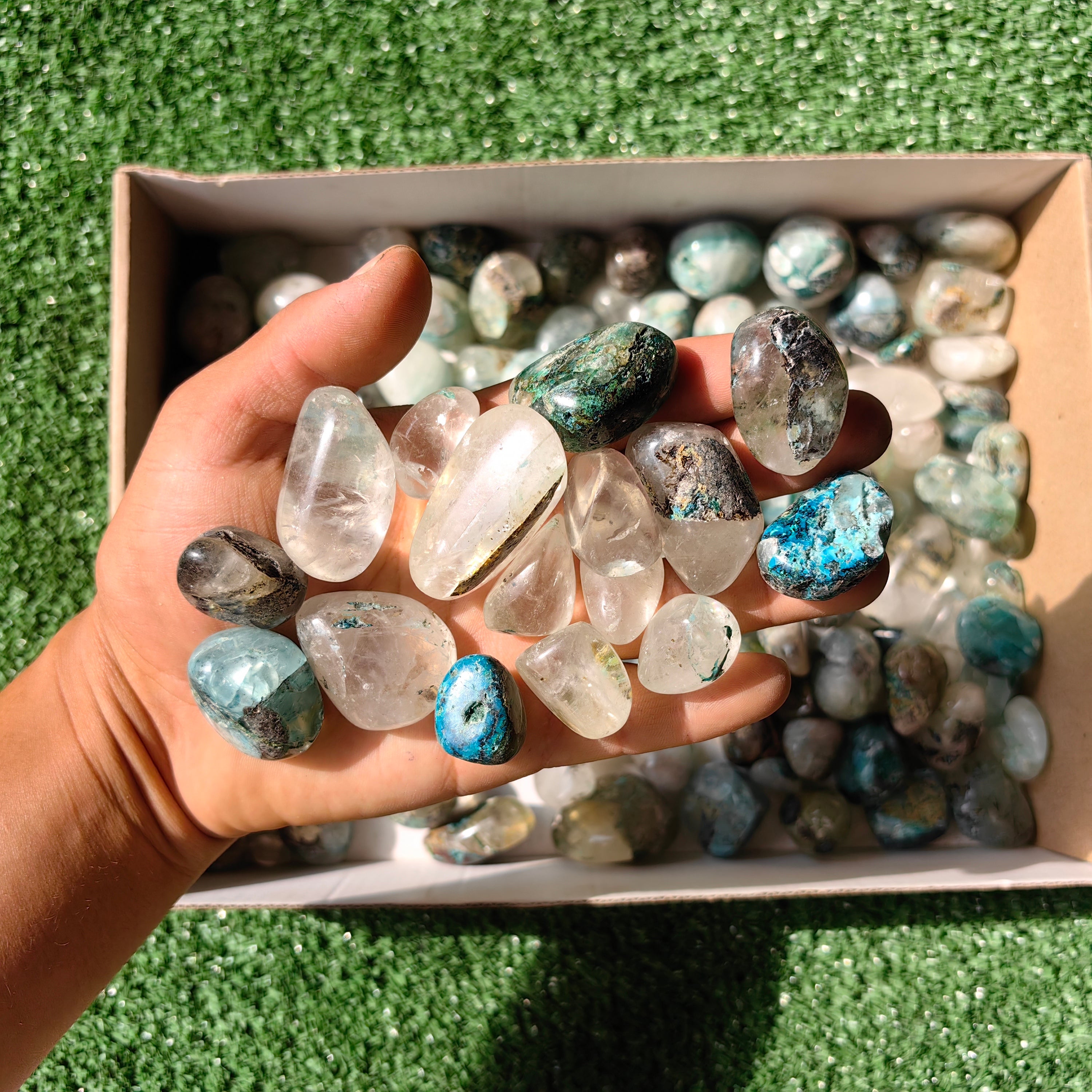 2 Kg Chrysocolla Quartz Tumbled