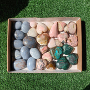 25 pc palm & hearts chrysocolla angelite rhodonite and pink opal
